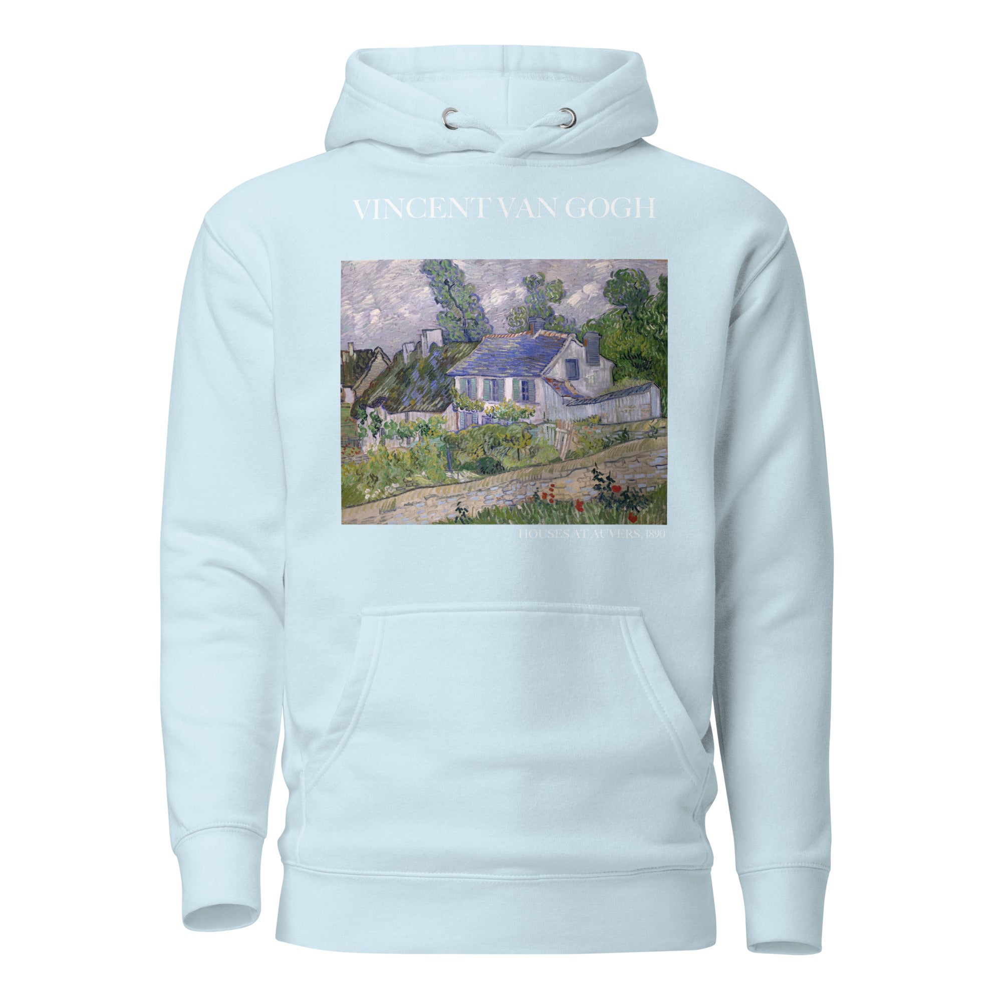 Kapuzenpullover mit berühmtem Gemälde „Häuser bei Auvers“ von Vincent van Gogh | Unisex-Kapuzenpullover mit Premium-Kunstmotiv