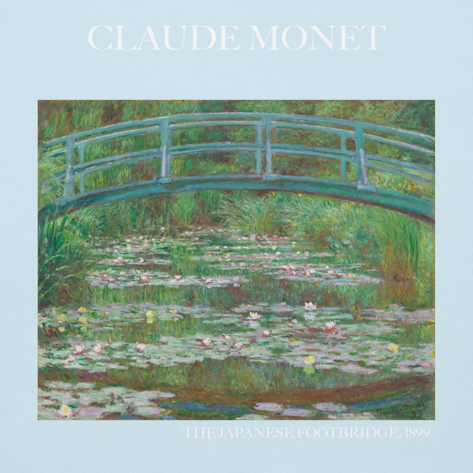 Claude Monet 'The Japanese Footbridge' Famous Painting Hoodie | Unisex Premium Art Hoodie