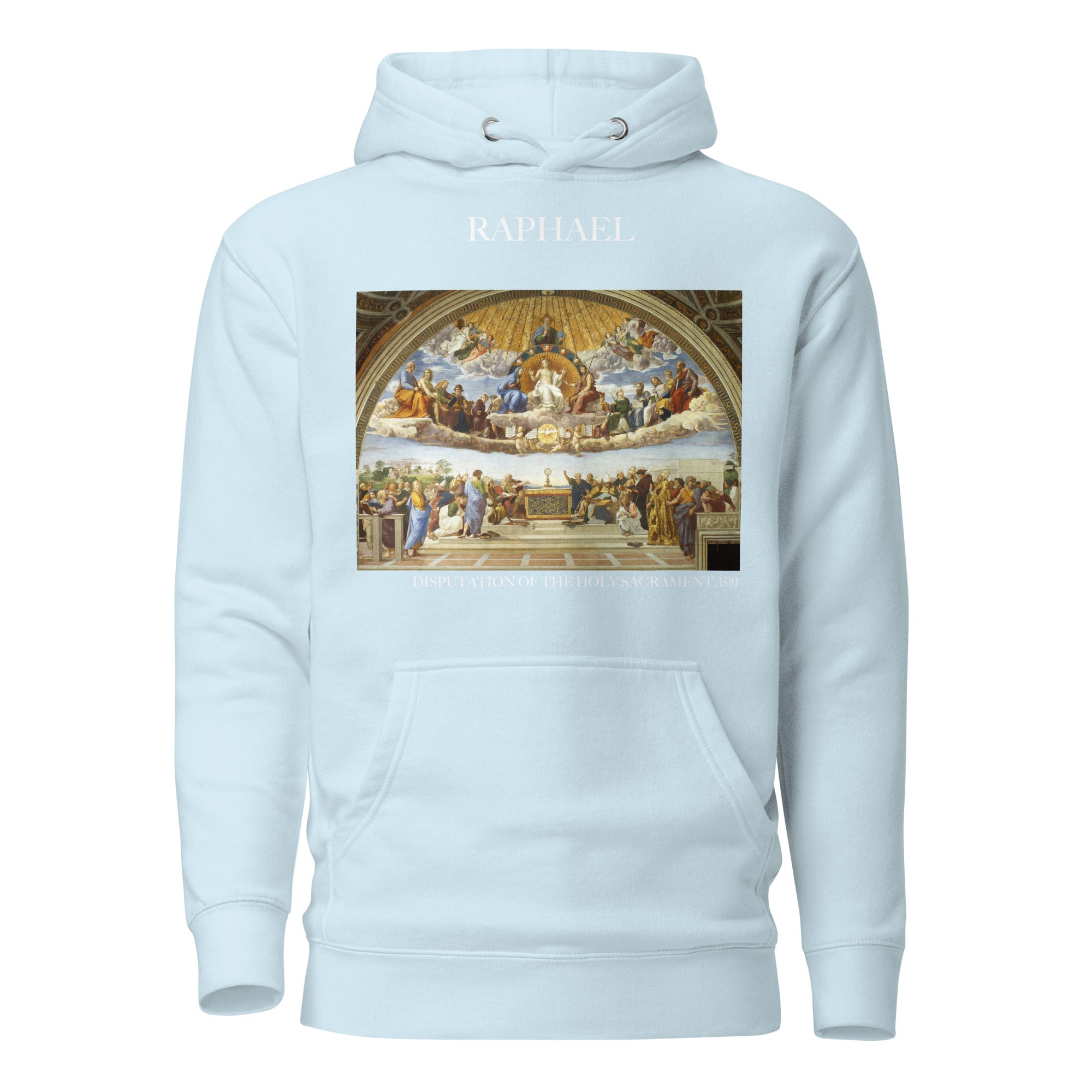 Kapuzenpullover mit berühmtem Gemälde „Disputation des Heiligen Abendmahls“ von Raphael | Unisex-Kapuzenpullover mit Premium-Kunstmotiv