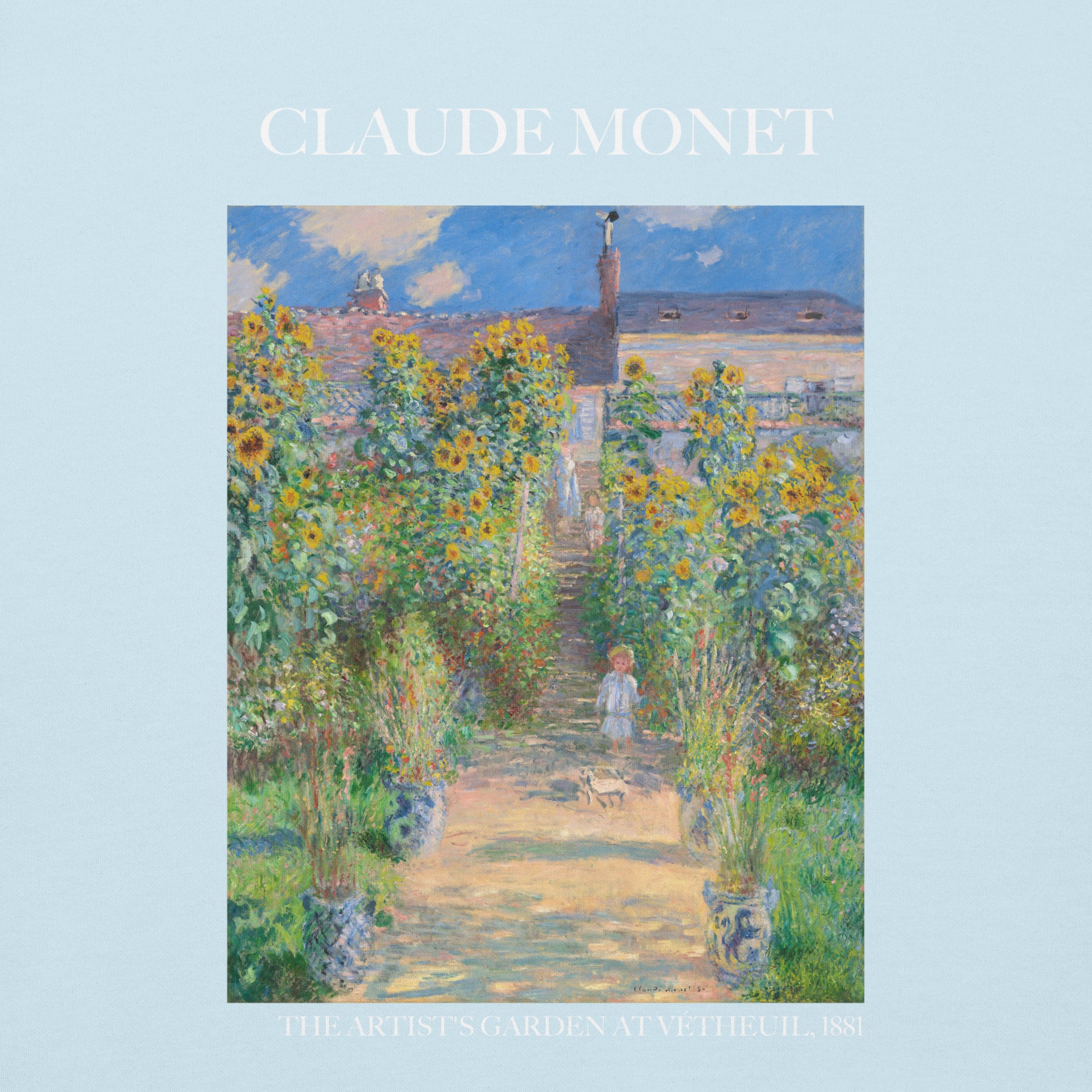 Claude Monet 'The Artist's Garden at Vétheuil' Famous Painting Hoodie | Unisex Premium Art Hoodie