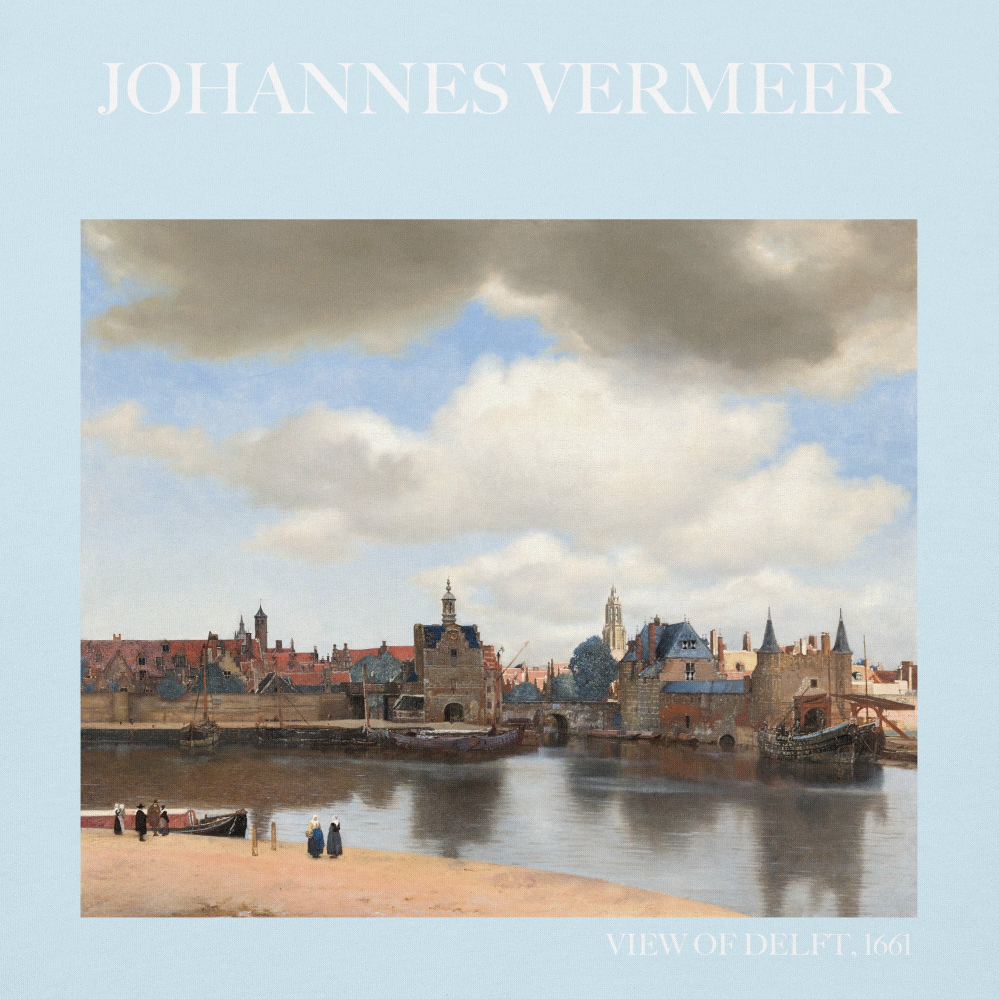 Johannes Vermeer 'View of Delft' Famous Painting Hoodie | Unisex Premium Art Hoodie