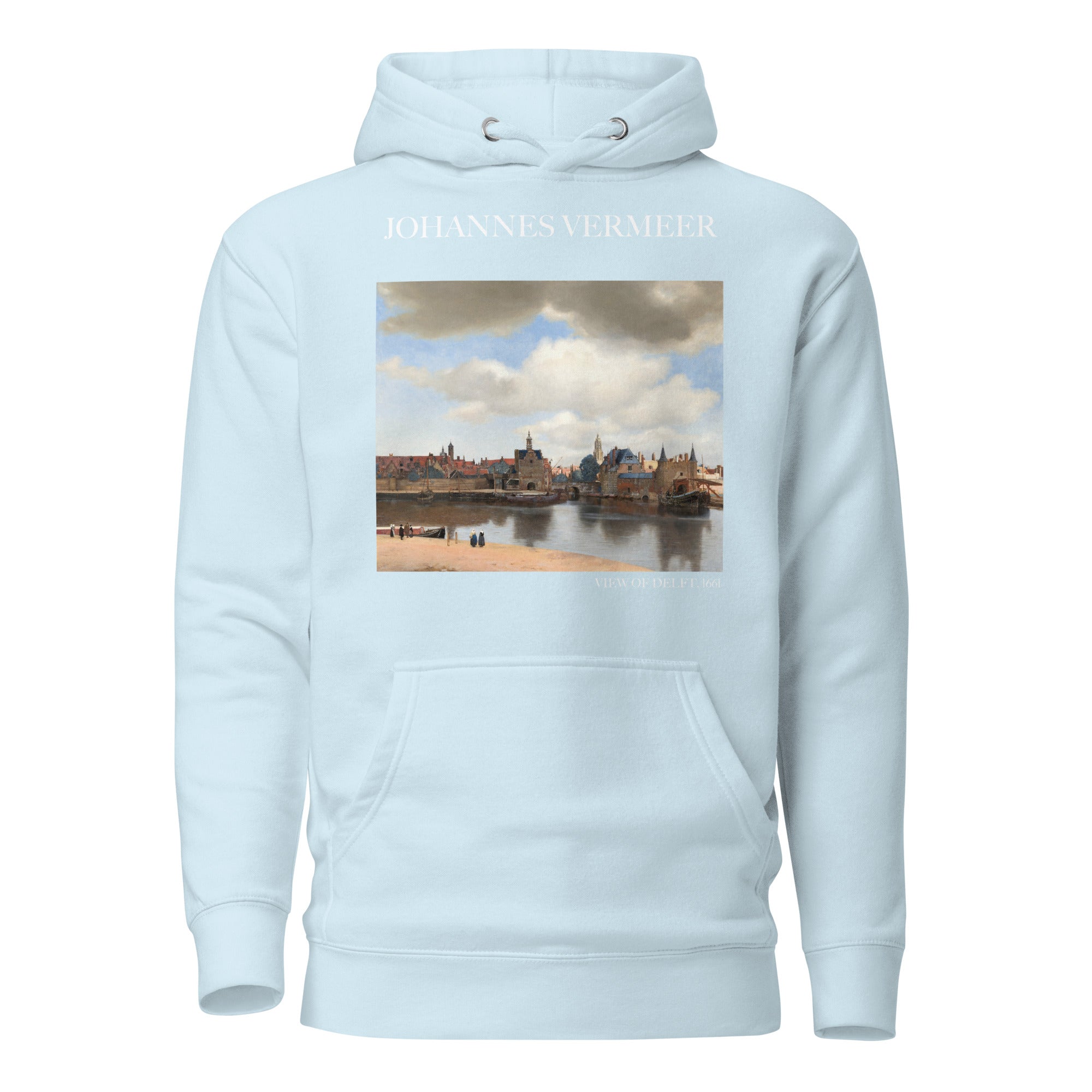 Johannes Vermeer 'Blick auf Delft' Berühmtes Gemälde Hoodie | Unisex Premium Kunst Hoodie