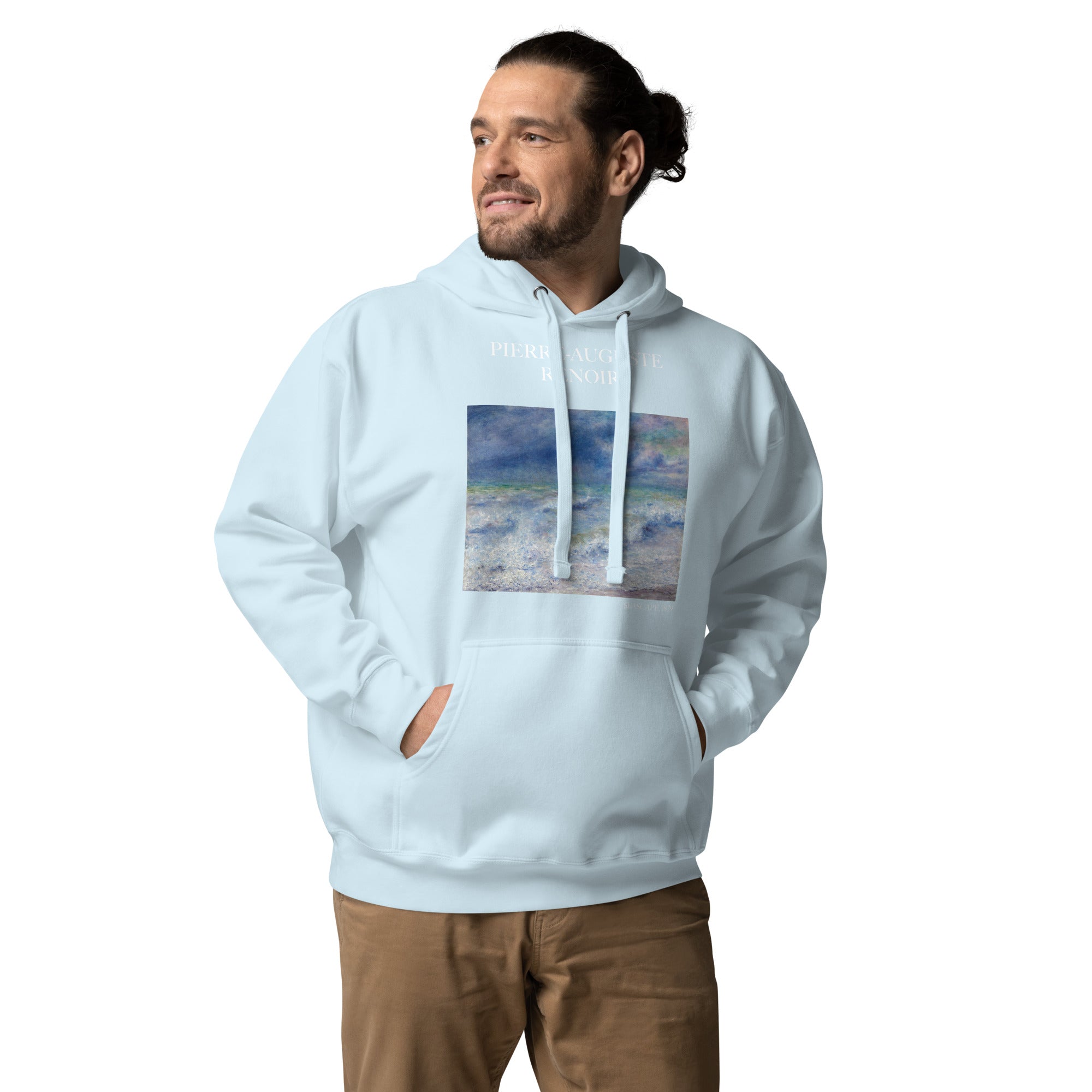 Kapuzenpullover mit berühmtem Gemälde „Meereslandschaft“ von Pierre-Auguste Renoir | Unisex-Kapuzenpullover mit Premium-Kunstmotiv