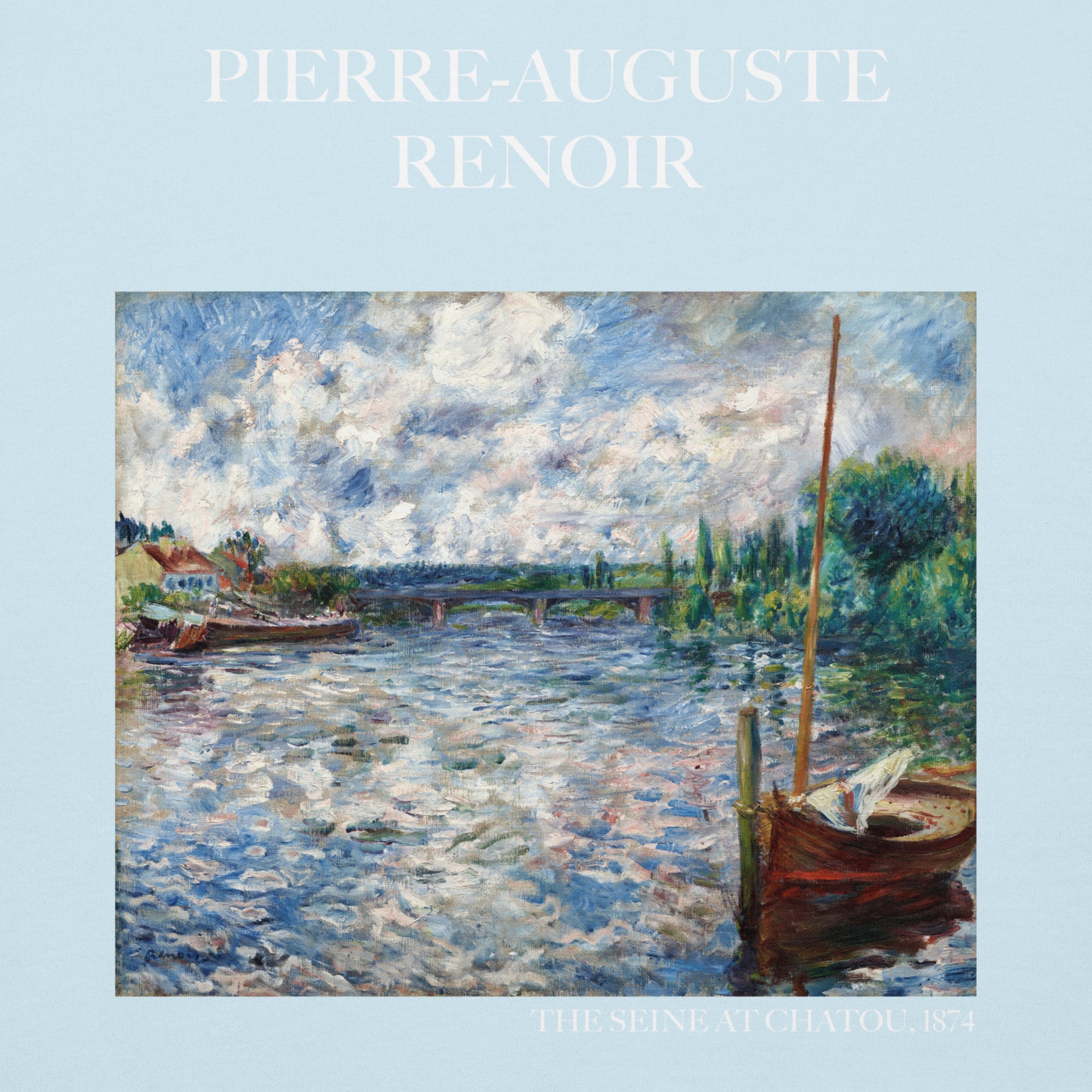 Pierre-Auguste Renoir 'The Seine at Chatou' Famous Painting Hoodie | Unisex Premium Art Hoodie