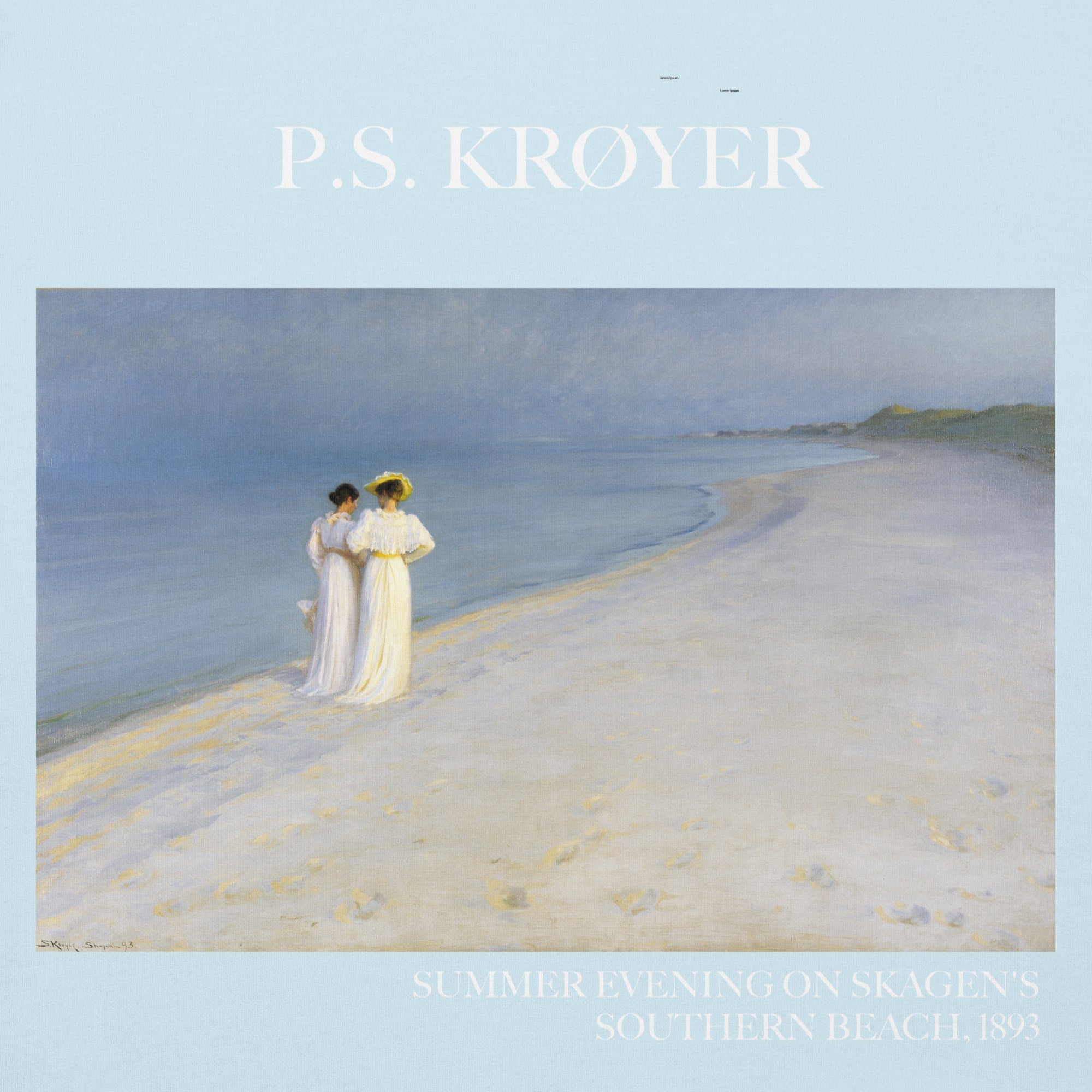 PS Krøyer „Sommerabend am Südstrand von Skagen“ – Kapuzenpullover mit berühmtem Gemälde | Unisex-Premium-Kunst-Kapuzenpullover