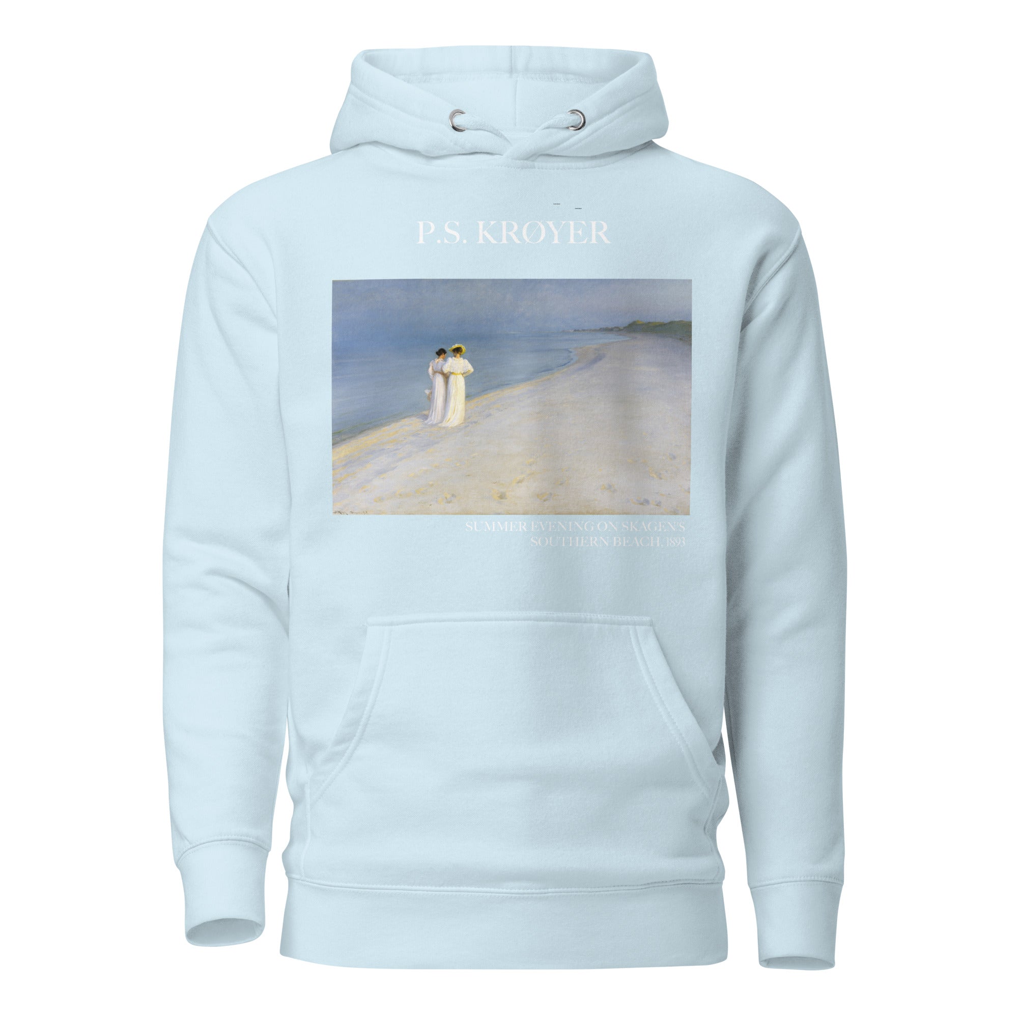 PS Krøyer „Sommerabend am Südstrand von Skagen“ – Kapuzenpullover mit berühmtem Gemälde | Unisex-Premium-Kunst-Kapuzenpullover