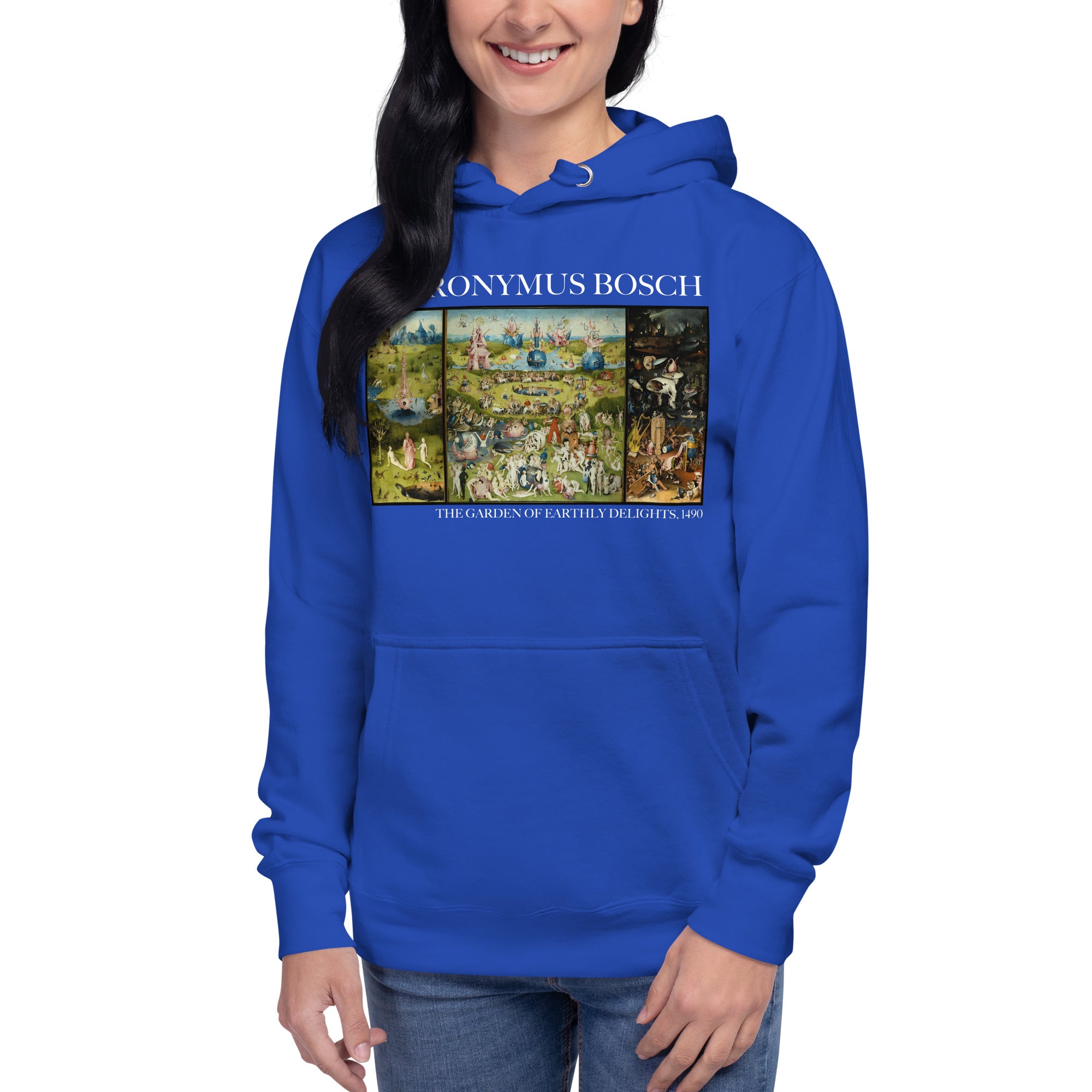 Kapuzenpullover mit berühmtem Gemälde „Der Garten der Lüste“ von Hieronymus Bosch | Unisex-Kapuzenpullover mit Premium-Kunstmotiv