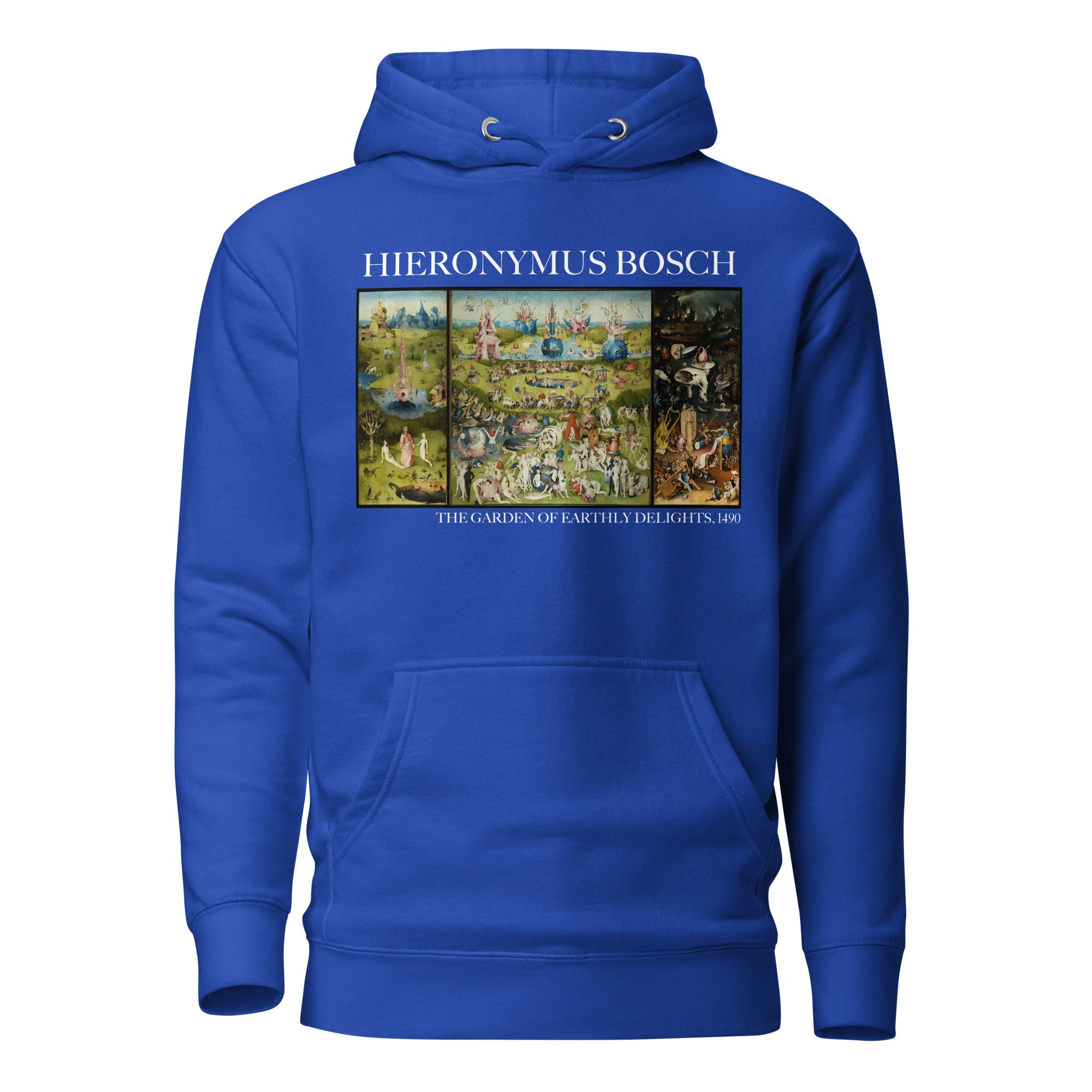 Kapuzenpullover mit berühmtem Gemälde „Der Garten der Lüste“ von Hieronymus Bosch | Unisex-Kapuzenpullover mit Premium-Kunstmotiv