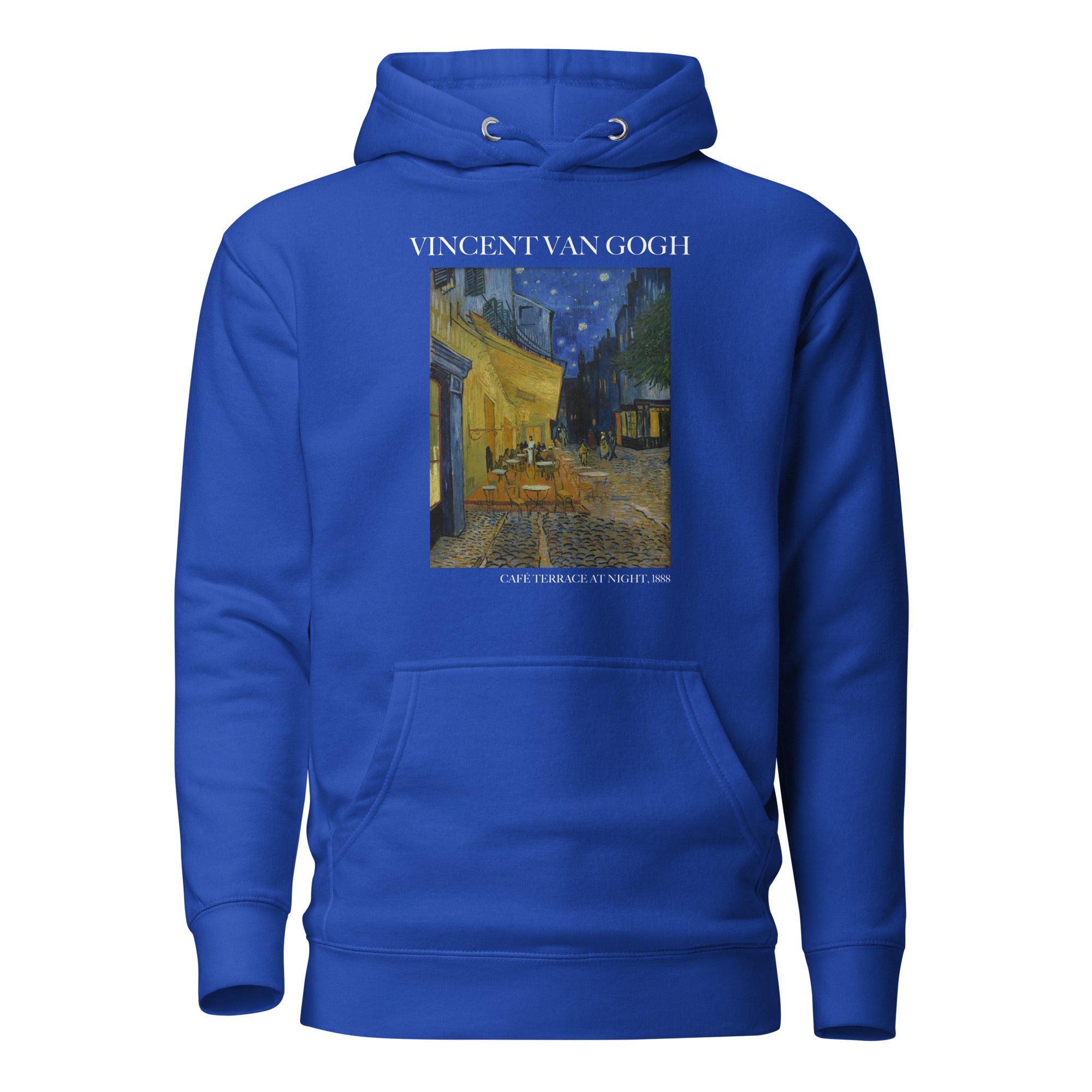 Kapuzenpullover mit berühmtem Gemälde „Caféterrasse bei Nacht“ von Vincent van Gogh | Unisex-Kapuzenpullover mit Premium-Kunstmotiv