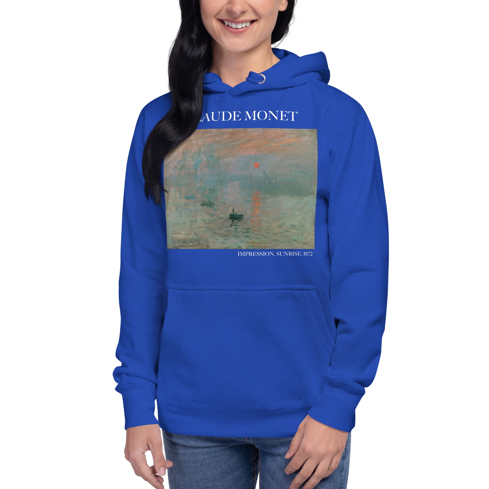 Claude Monet „Impression, Sonnenaufgang“ Berühmtes Gemälde Hoodie | Unisex Premium Kunst Hoodie