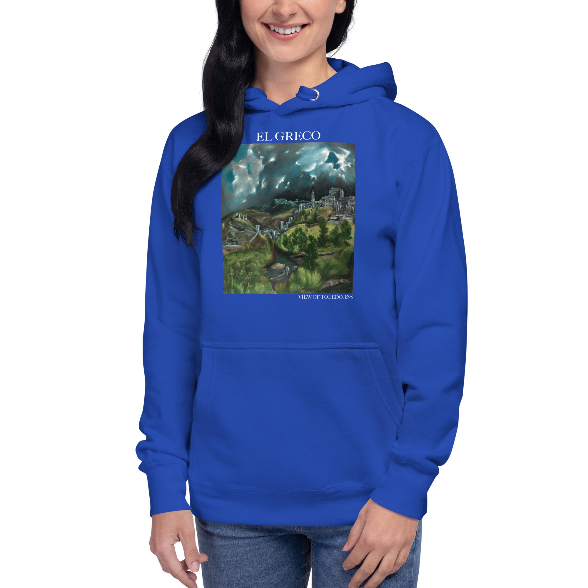 El Greco 'View of Toledo' Famous Painting Hoodie | Unisex Premium Art Hoodie