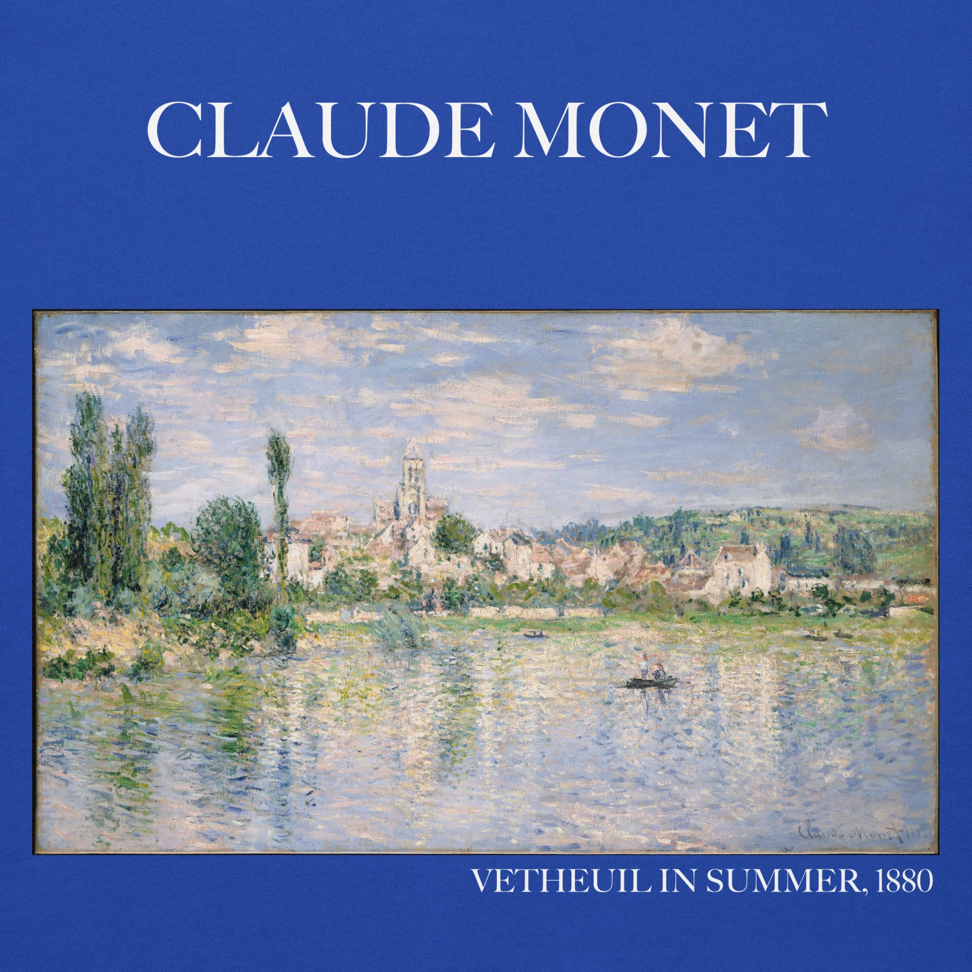 Claude Monet „Vetheuil im Sommer“ Berühmtes Gemälde Hoodie | Unisex Premium Kunst Hoodie