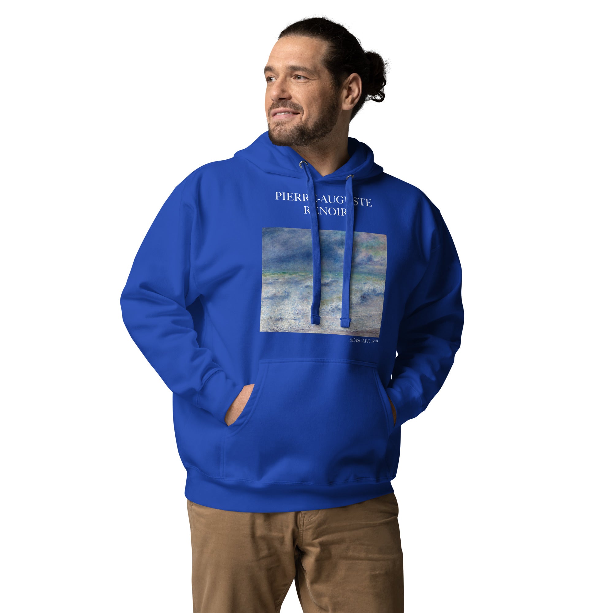 Kapuzenpullover mit berühmtem Gemälde „Meereslandschaft“ von Pierre-Auguste Renoir | Unisex-Kapuzenpullover mit Premium-Kunstmotiv