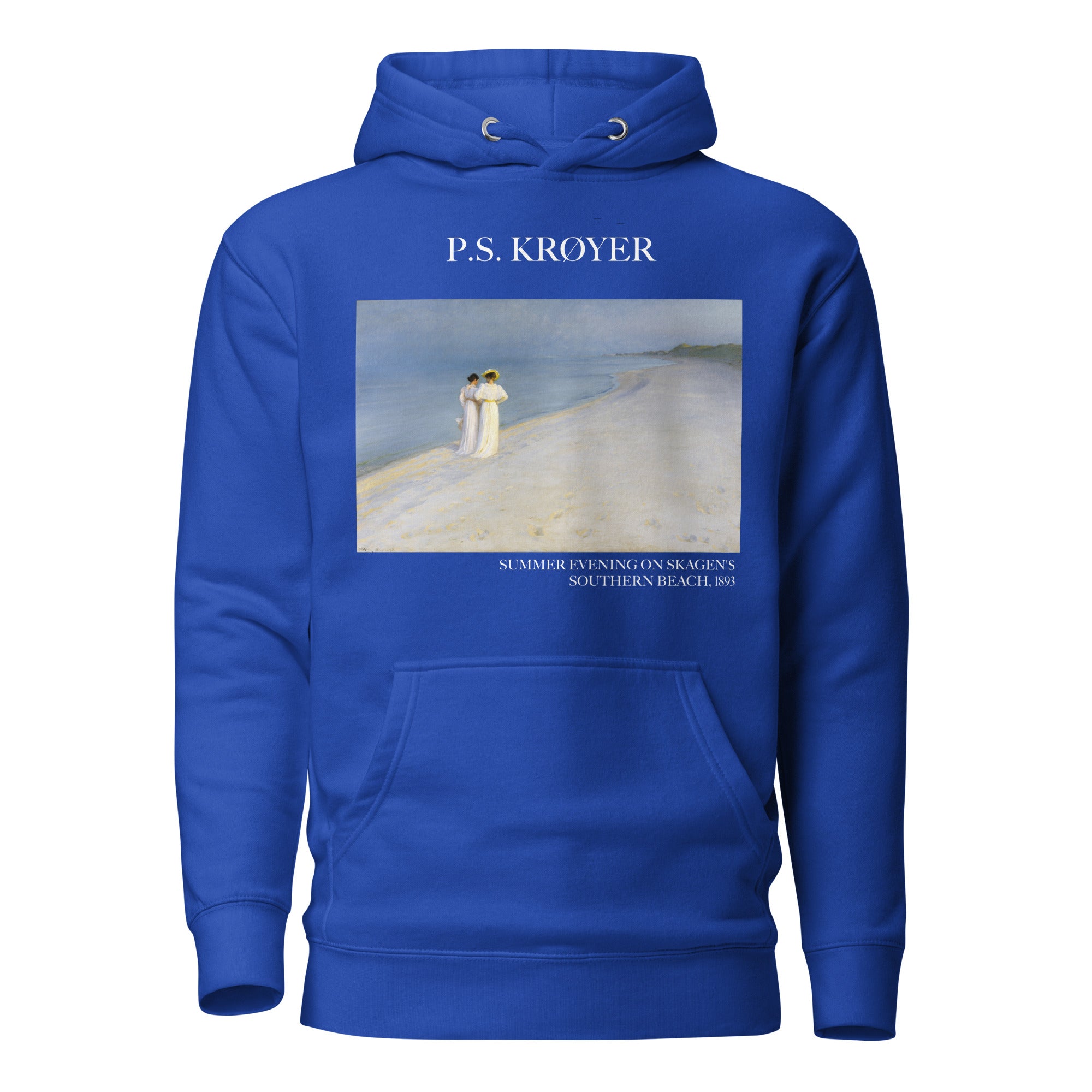 PS Krøyer „Sommerabend am Südstrand von Skagen“ – Kapuzenpullover mit berühmtem Gemälde | Unisex-Premium-Kunst-Kapuzenpullover