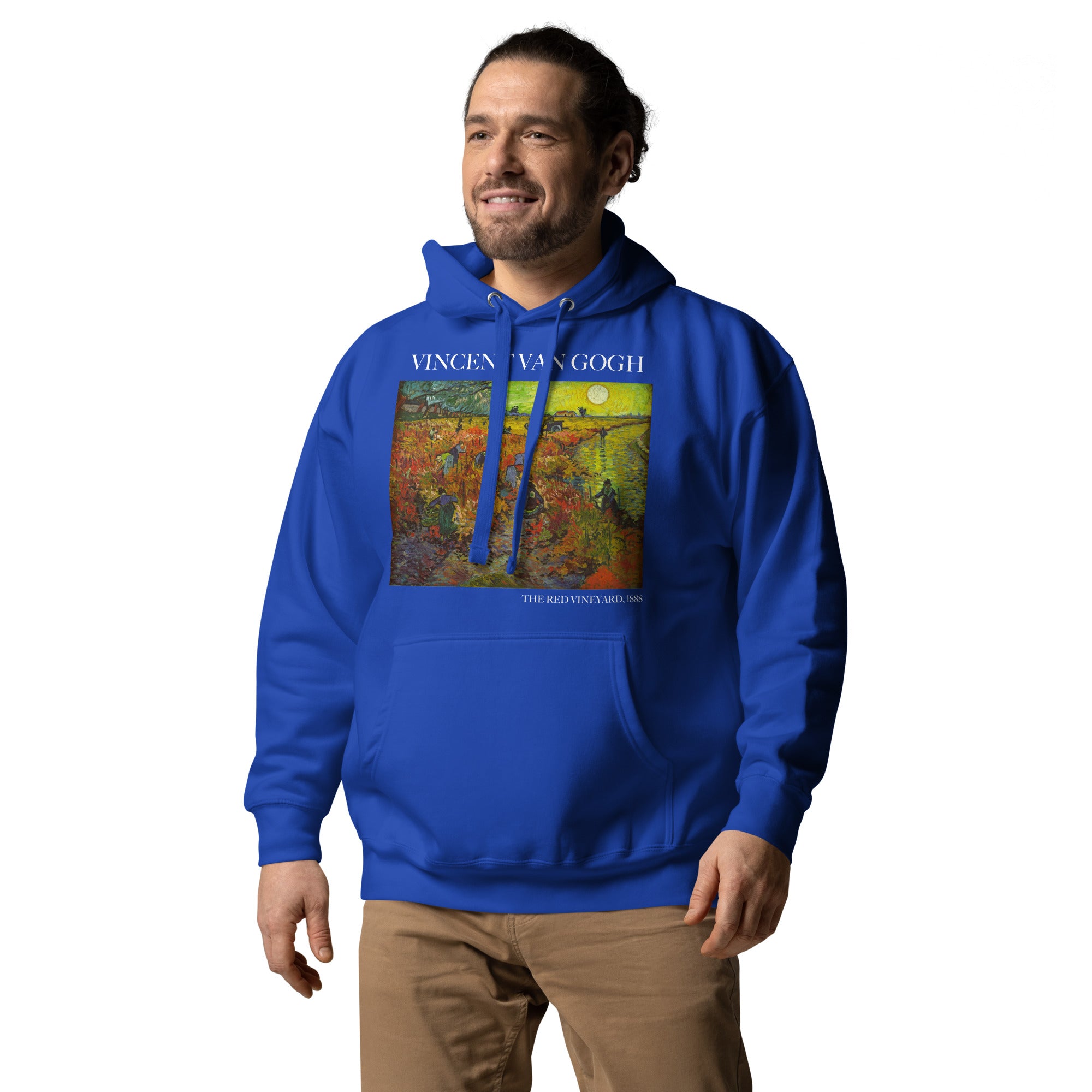 Kapuzenpullover mit berühmtem Gemälde „Der rote Weinberg“ von Vincent van Gogh | Unisex-Kapuzenpullover mit Premium-Kunstmotiv