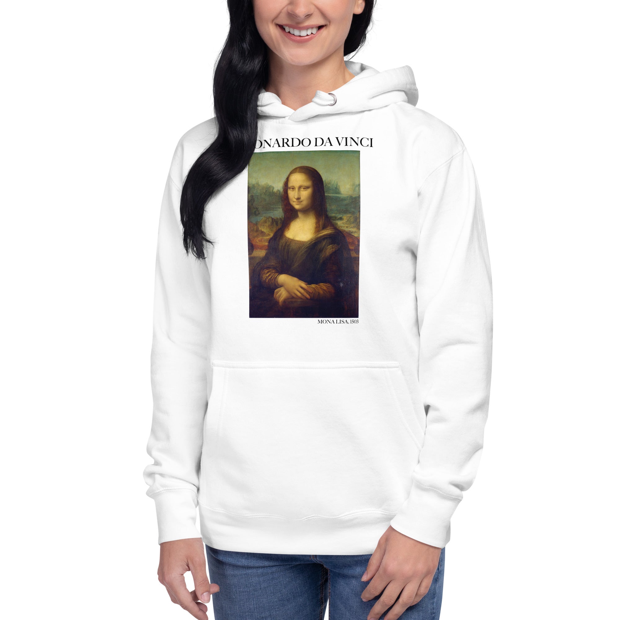 Kapuzenpullover mit berühmtem Gemälde „Mona Lisa“ von Leonardo da Vinci | Unisex-Kapuzenpullover mit Premium-Kunstmotiv