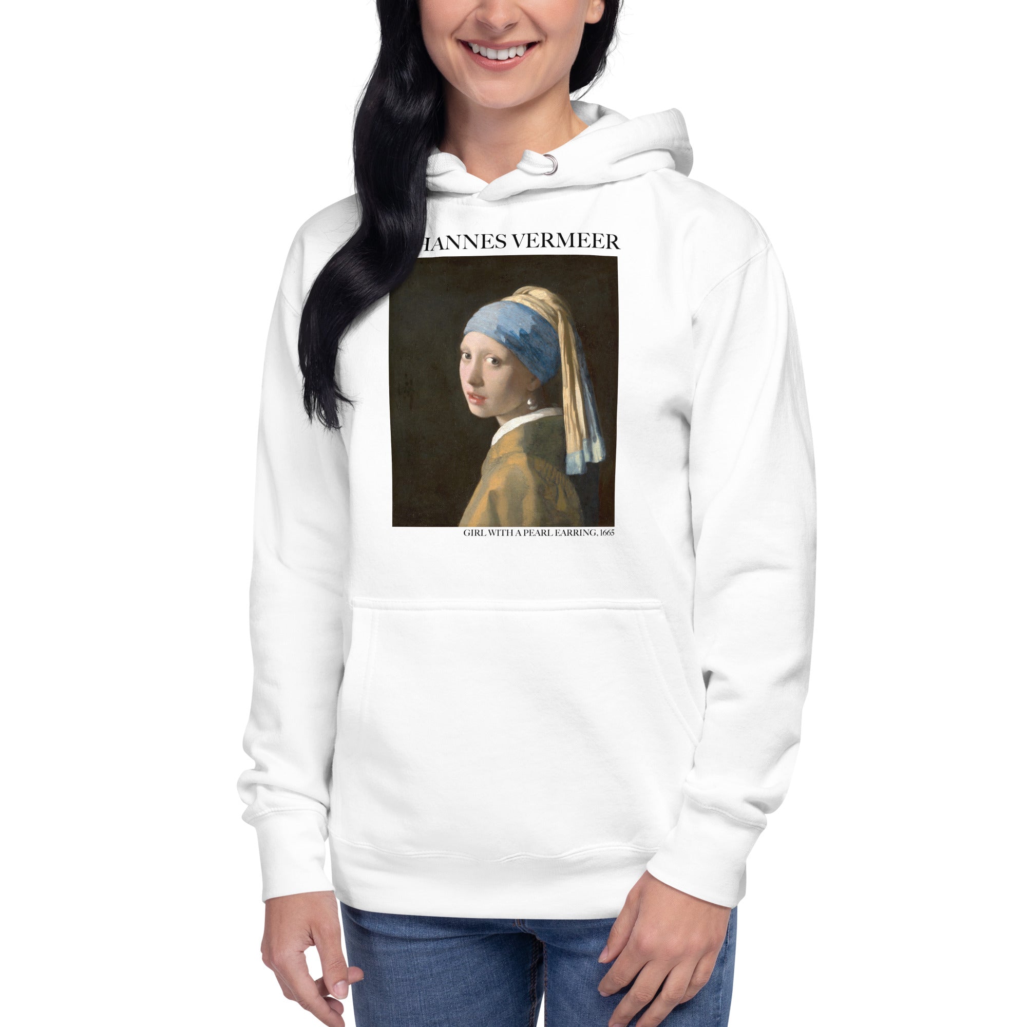 Johannes Vermeer 'Girl with a Pearl Earring' Famous Painting Hoodie | Unisex Premium Art Hoodie