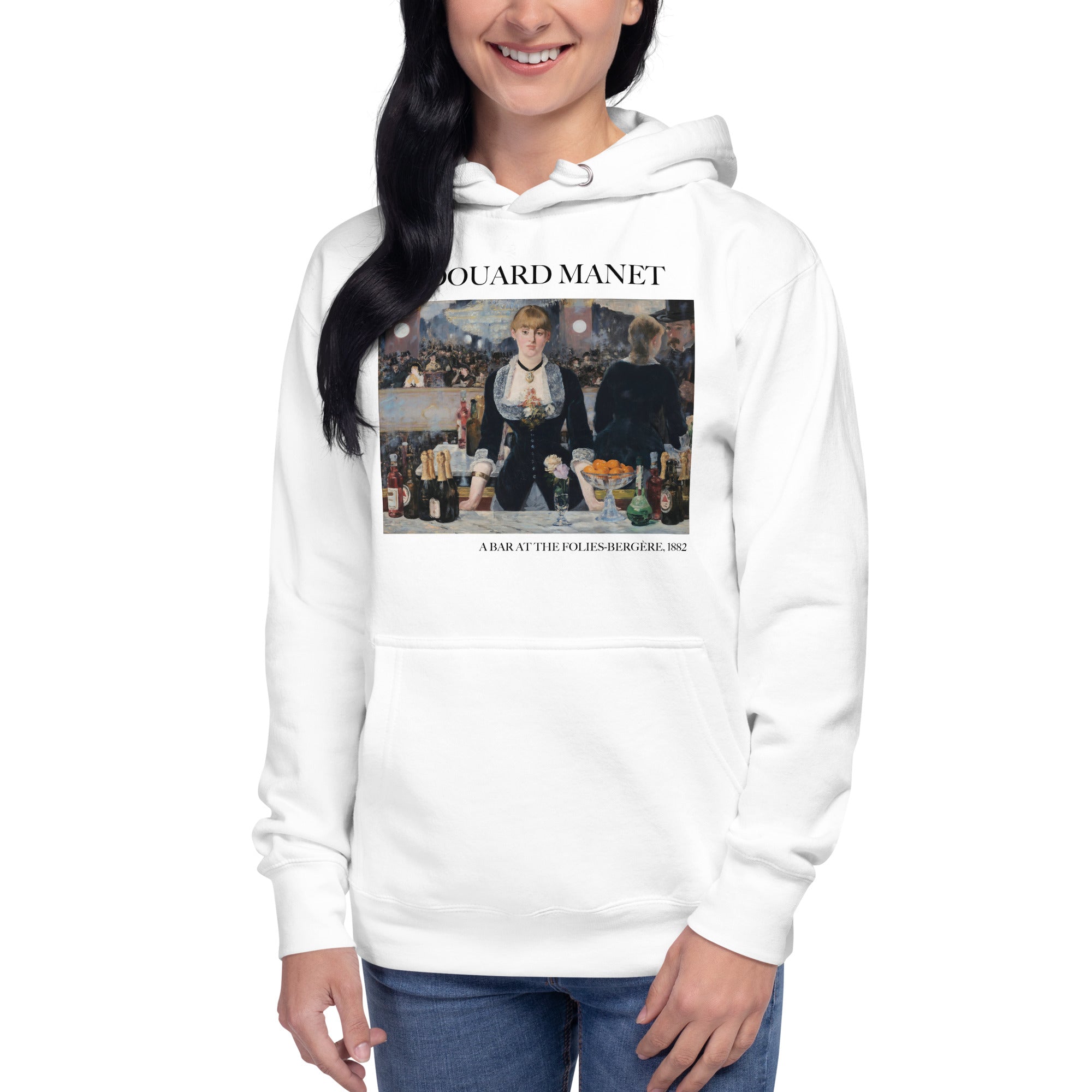 Édouard Manet 'A Bar at the Folies-Bergère' Famous Painting Hoodie | Unisex Premium Art Hoodie