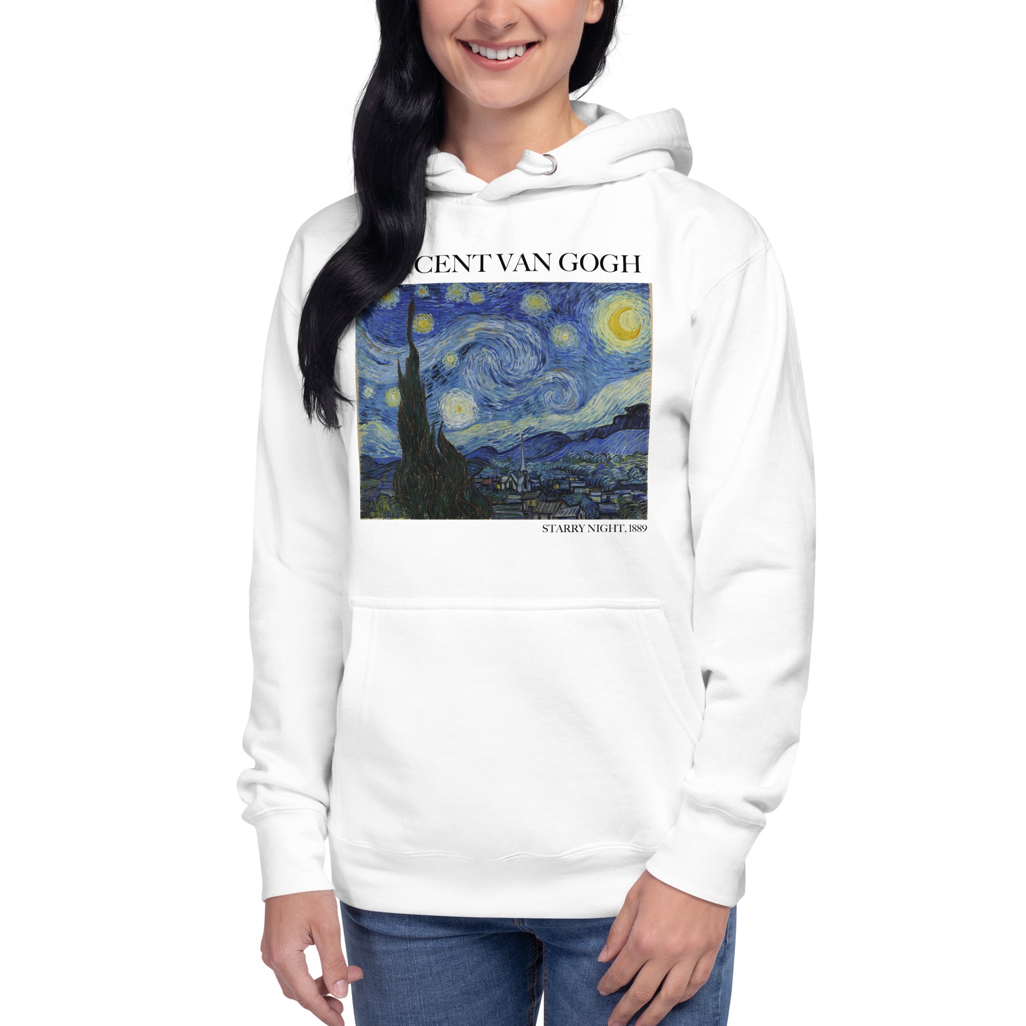 Kapuzenpullover mit berühmtem Gemälde „Sternennacht“ von Vincent van Gogh | Unisex-Kapuzenpullover mit Premium-Kunstmotiv