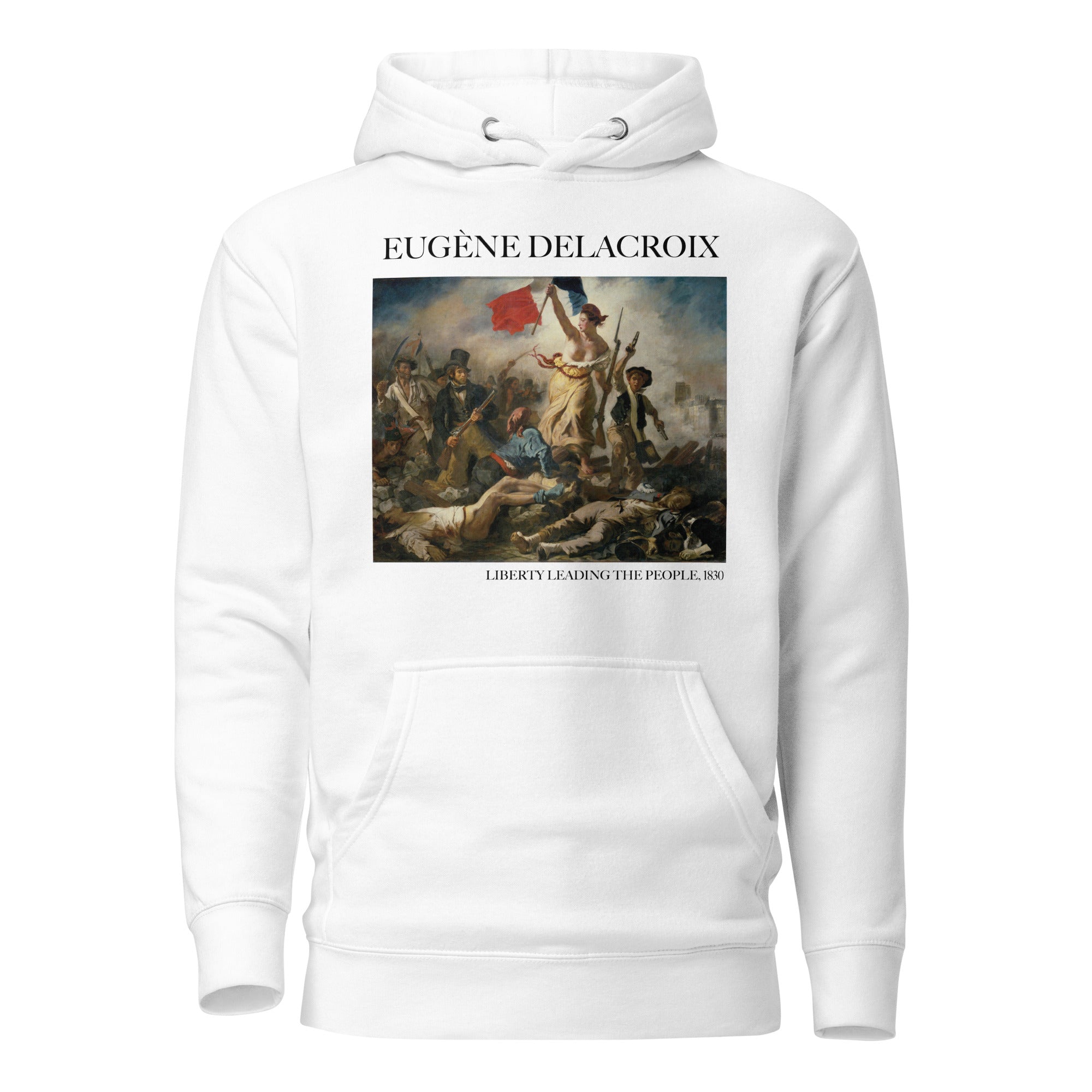 Kapuzenpullover mit berühmtem Gemälde „Die Freiheit führt das Volk“ von Eugène Delacroix | Unisex-Kunst-Kapuzenpullover