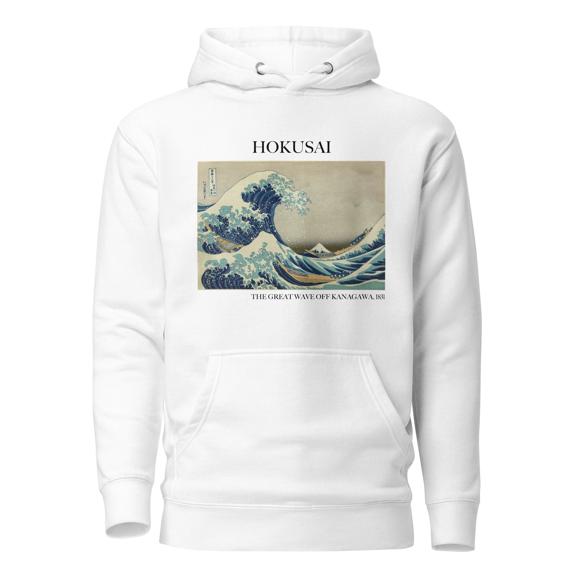 Kapuzenpullover mit berühmtem Gemälde „Die große Welle vor Kanagawa“ von Hokusai | Unisex-Kapuzenpullover mit Premium-Kunstmotiv