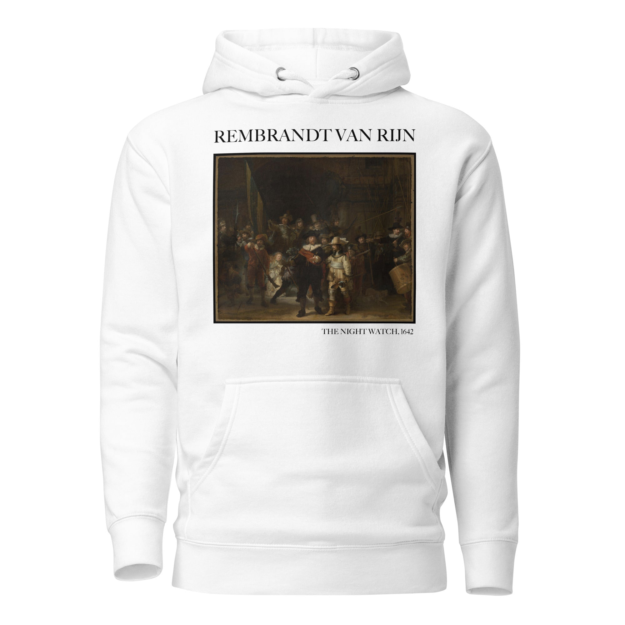 Rembrandt van Rijn 'Die Nachtwache' Berühmtes Gemälde Hoodie | Unisex Premium Kunst Hoodie