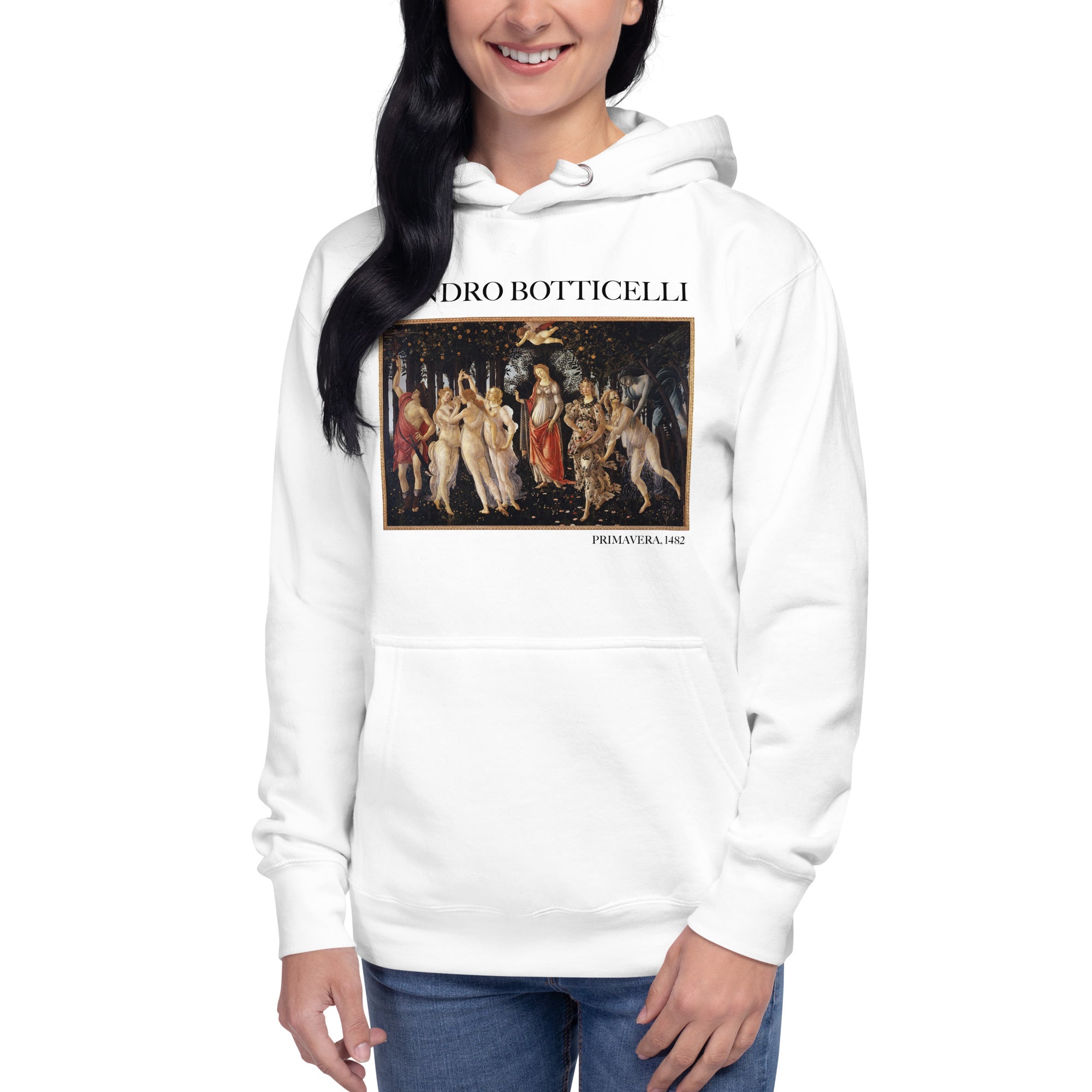 Kapuzenpullover mit berühmtem Gemälde „Primavera“ von Sandro Botticelli | Unisex-Kapuzenpullover mit Premium-Kunstmotiv