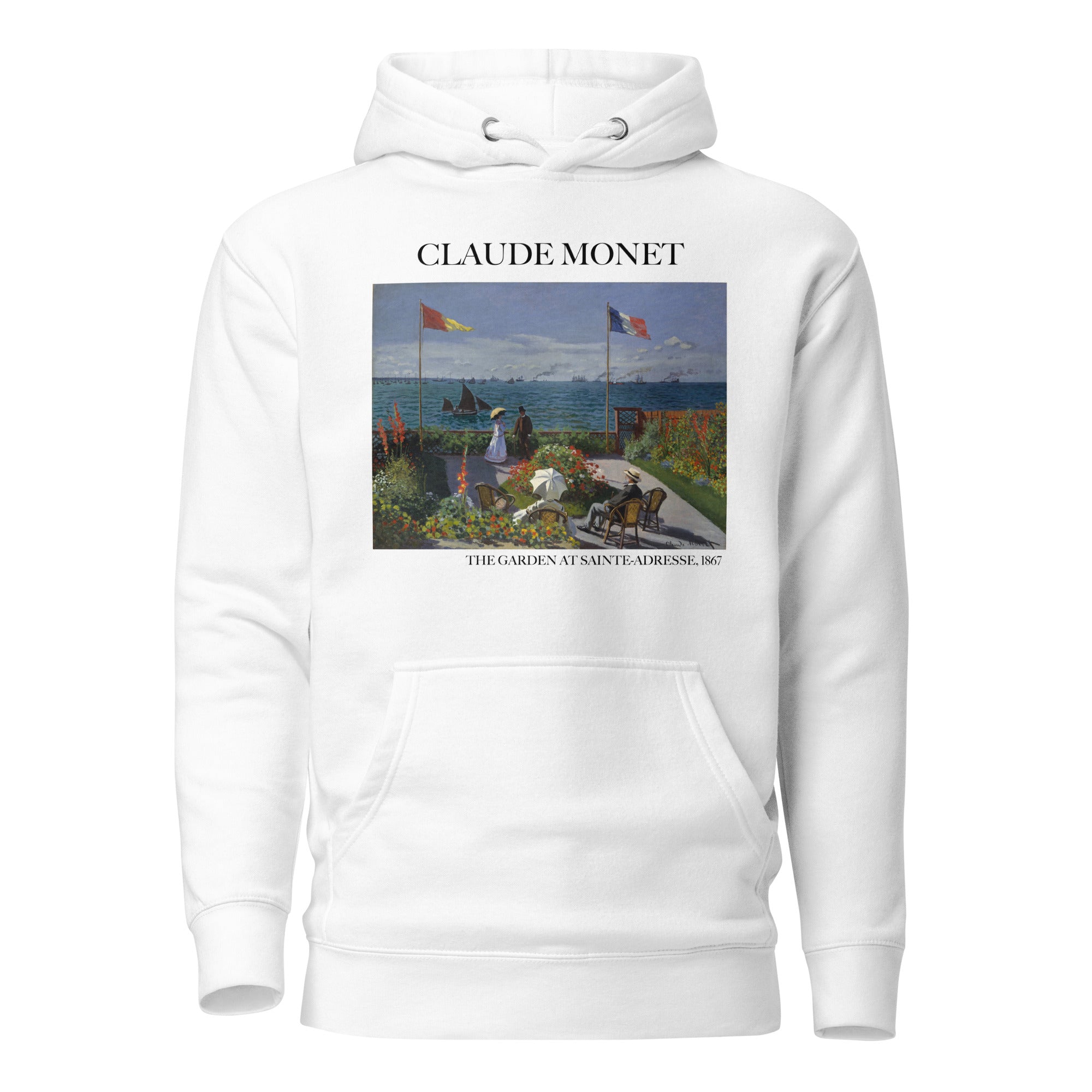 Claude Monet 'Der Garten in Sainte-Adresse' Berühmtes Gemälde Hoodie | Unisex Premium Kunst Hoodie