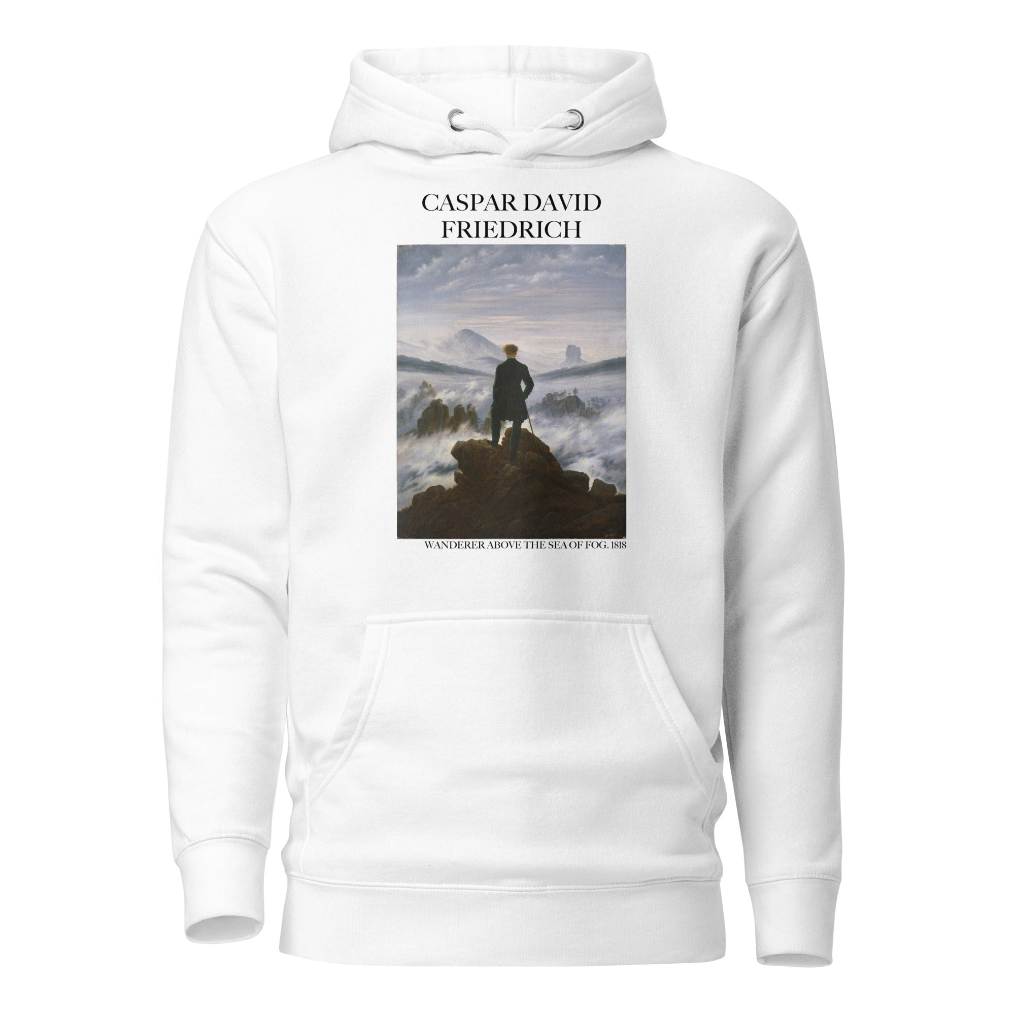 Caspar David Friedrich 'Der Wanderer über dem Nebelmeer' Berühmtes Gemälde Hoodie | Unisex Premium Kunst Hoodie