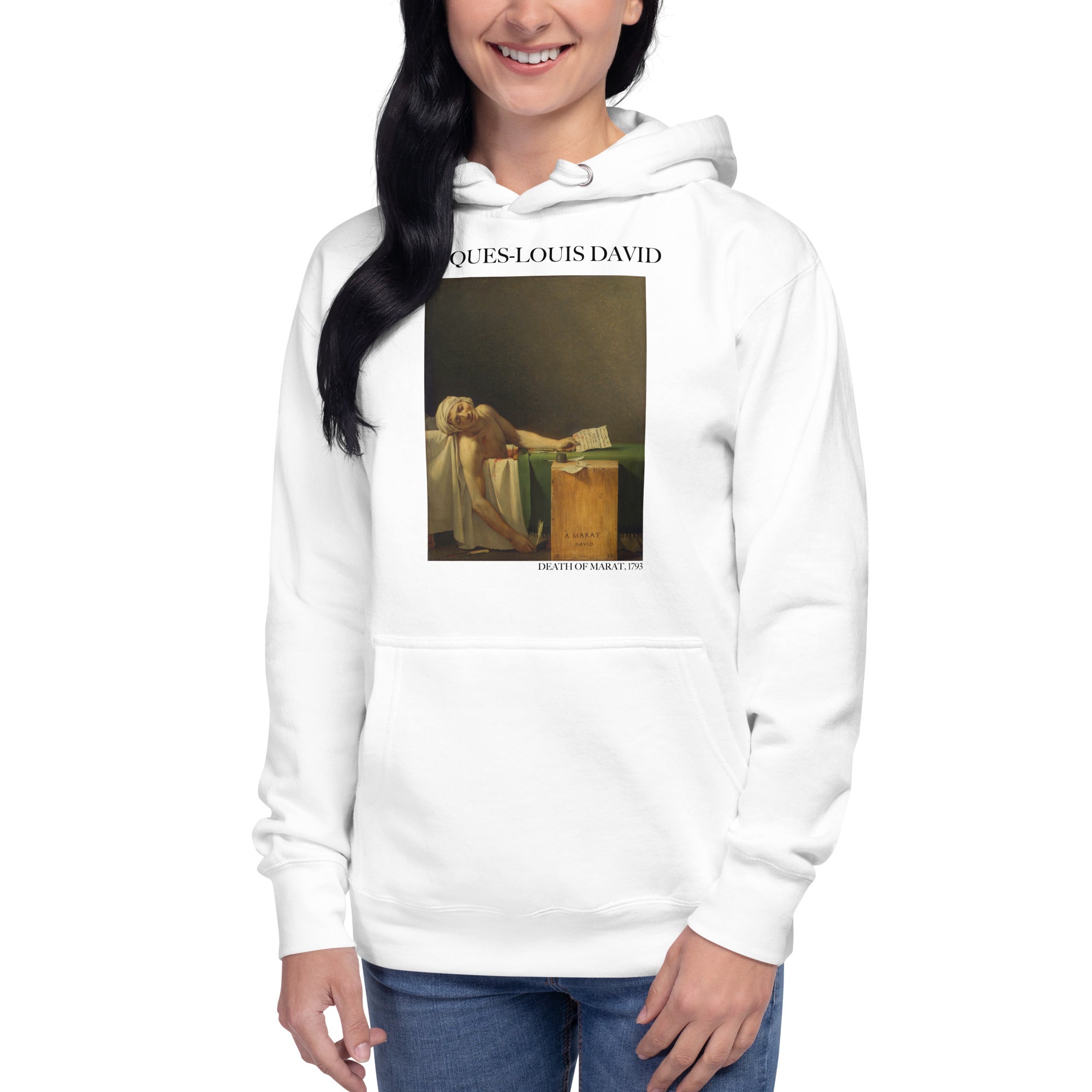 Jacques-Louis David Kapuzenpullover mit berühmtem Gemälde „Der Tod des Marat“ | Unisex Premium Kunst-Kapuzenpullover