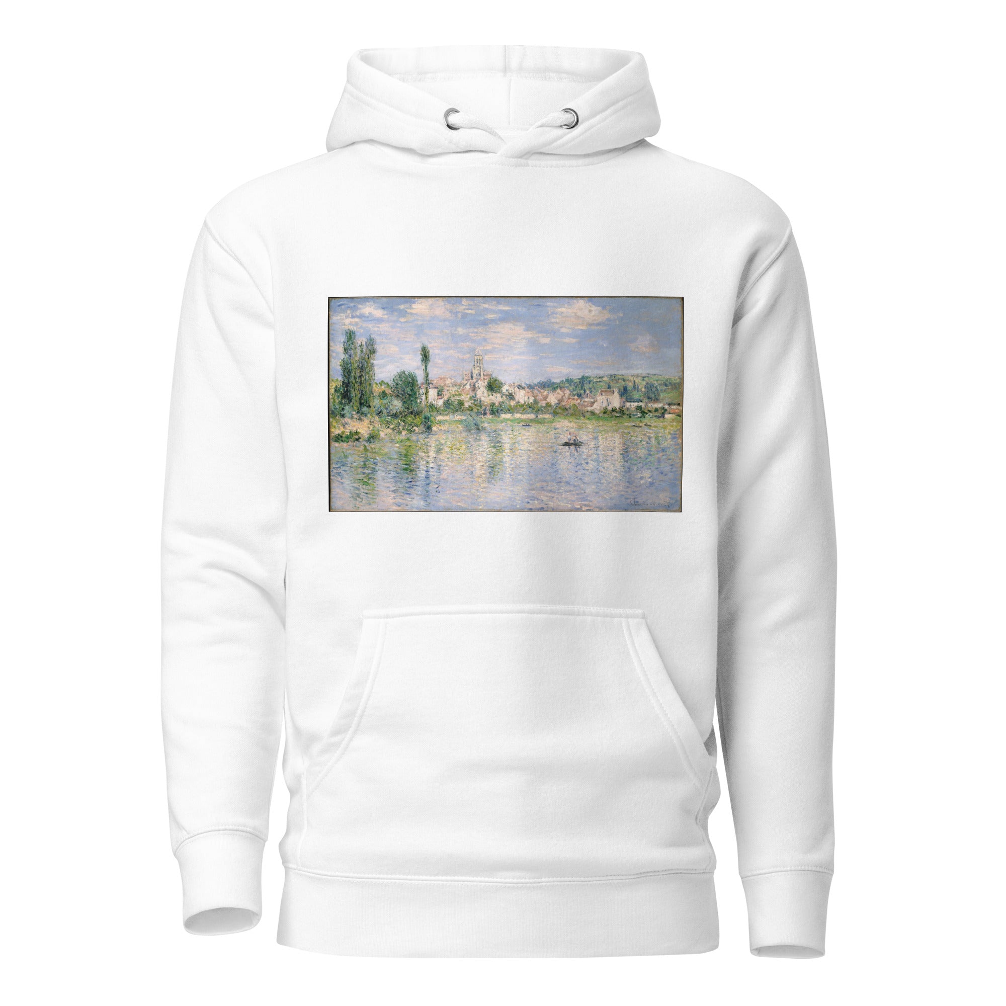 Claude Monet „Vetheuil im Sommer“ Berühmtes Gemälde Hoodie | Unisex Premium Kunst Hoodie