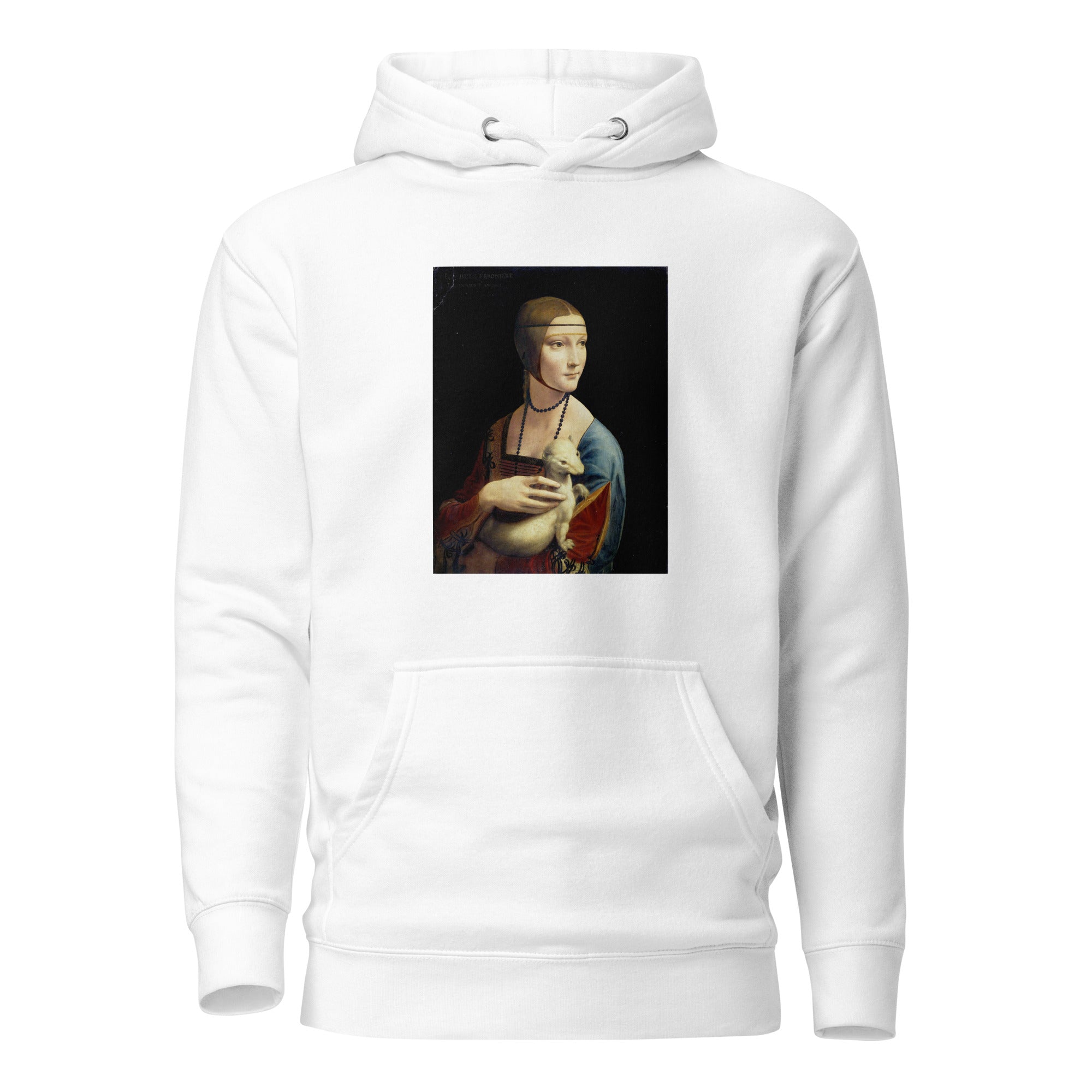 Kapuzenpullover mit berühmtem Gemälde „Die Dame mit dem Hermelin“ von Leonardo da Vinci | Unisex-Kapuzenpullover mit Premium-Kunstmotiv