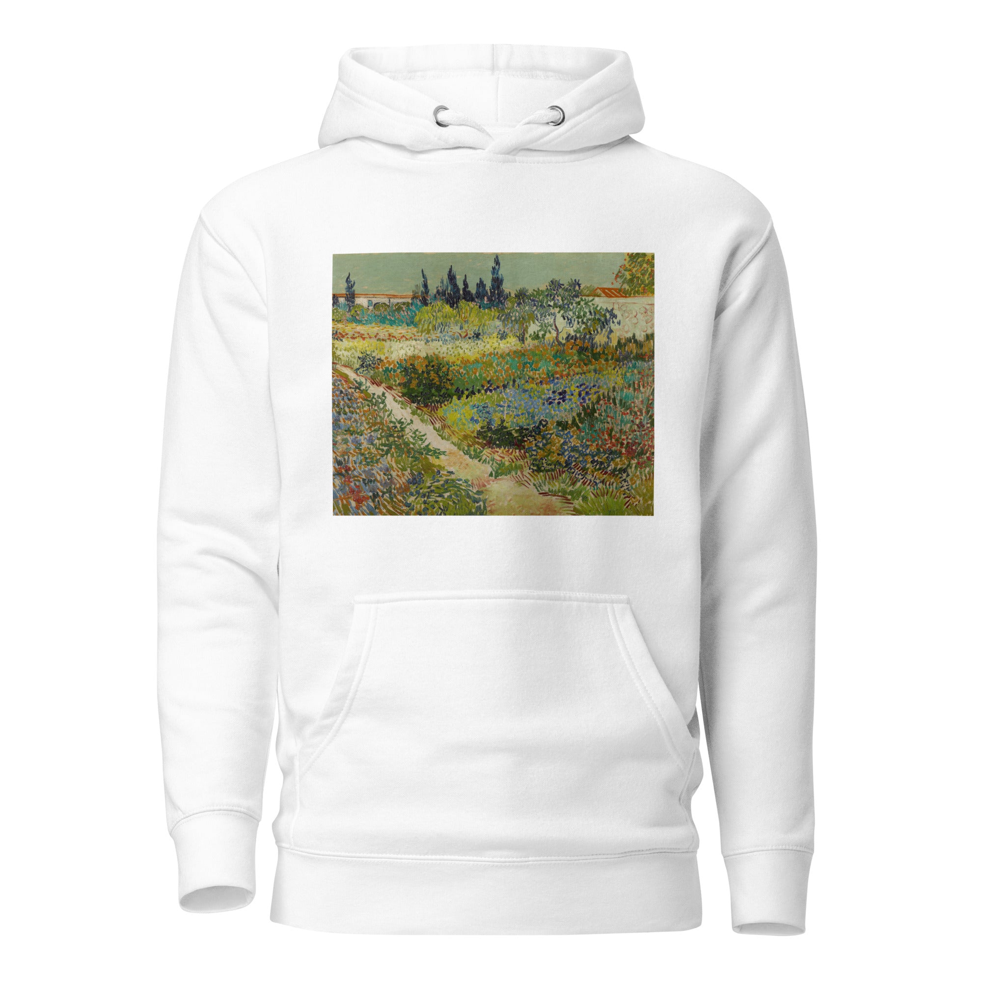 Kapuzenpullover mit berühmtem Gemälde „Garten in Arles“ von Vincent van Gogh | Unisex-Kapuzenpullover mit Premium-Kunstmotiv