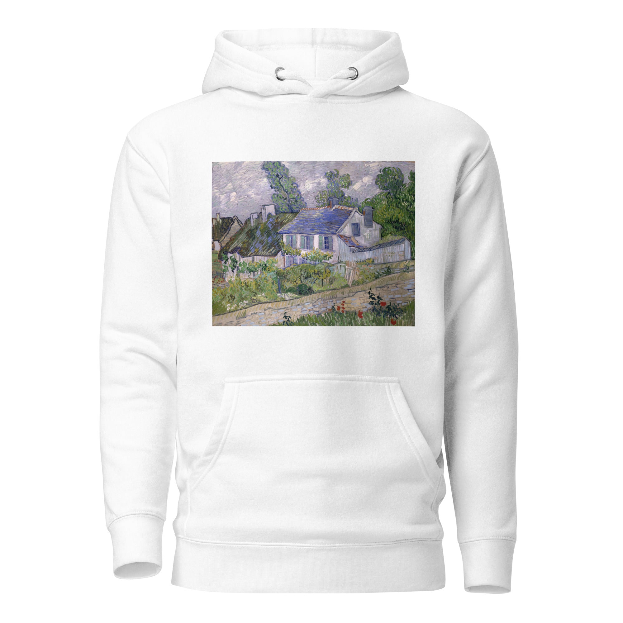 Kapuzenpullover mit berühmtem Gemälde „Häuser bei Auvers“ von Vincent van Gogh | Unisex-Kapuzenpullover mit Premium-Kunstmotiv