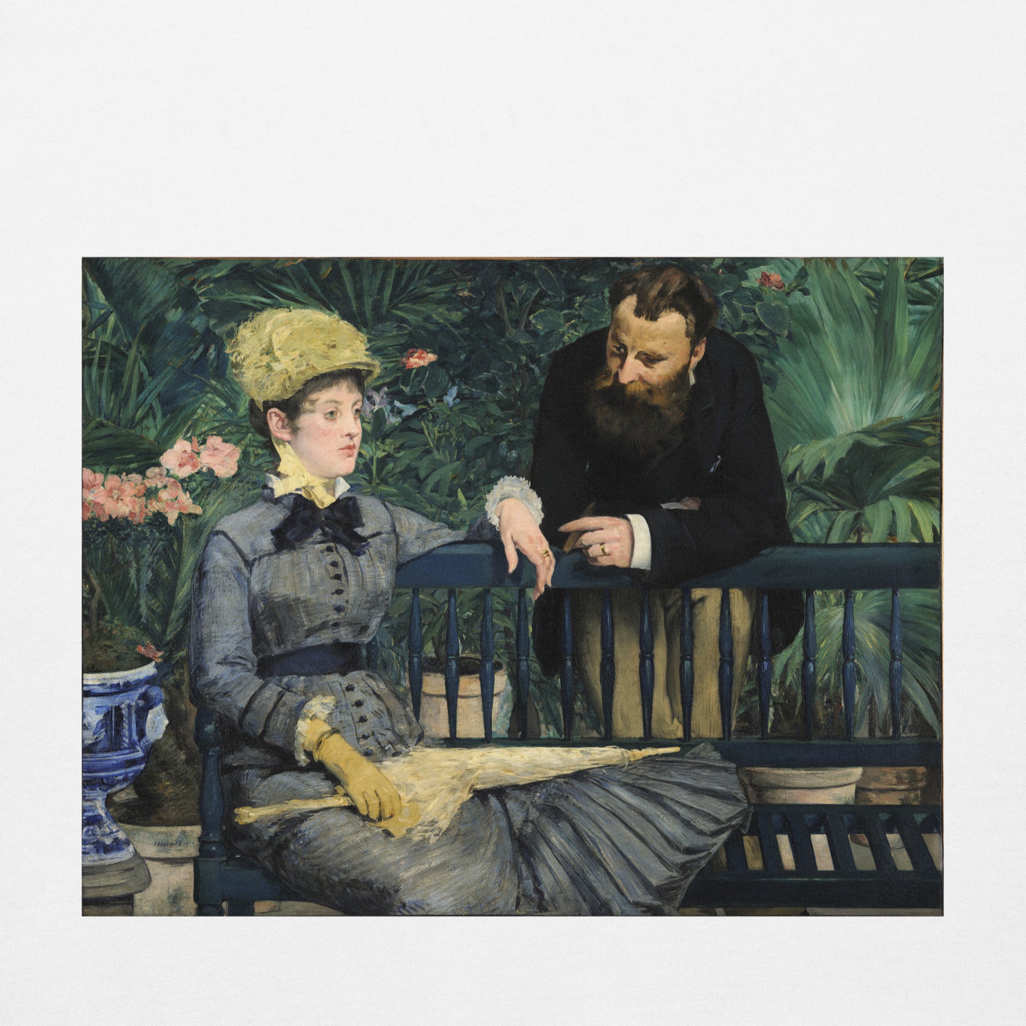 Édouard Manet 'In the Conservatory' Famous Painting Hoodie | Unisex Premium Art Hoodie