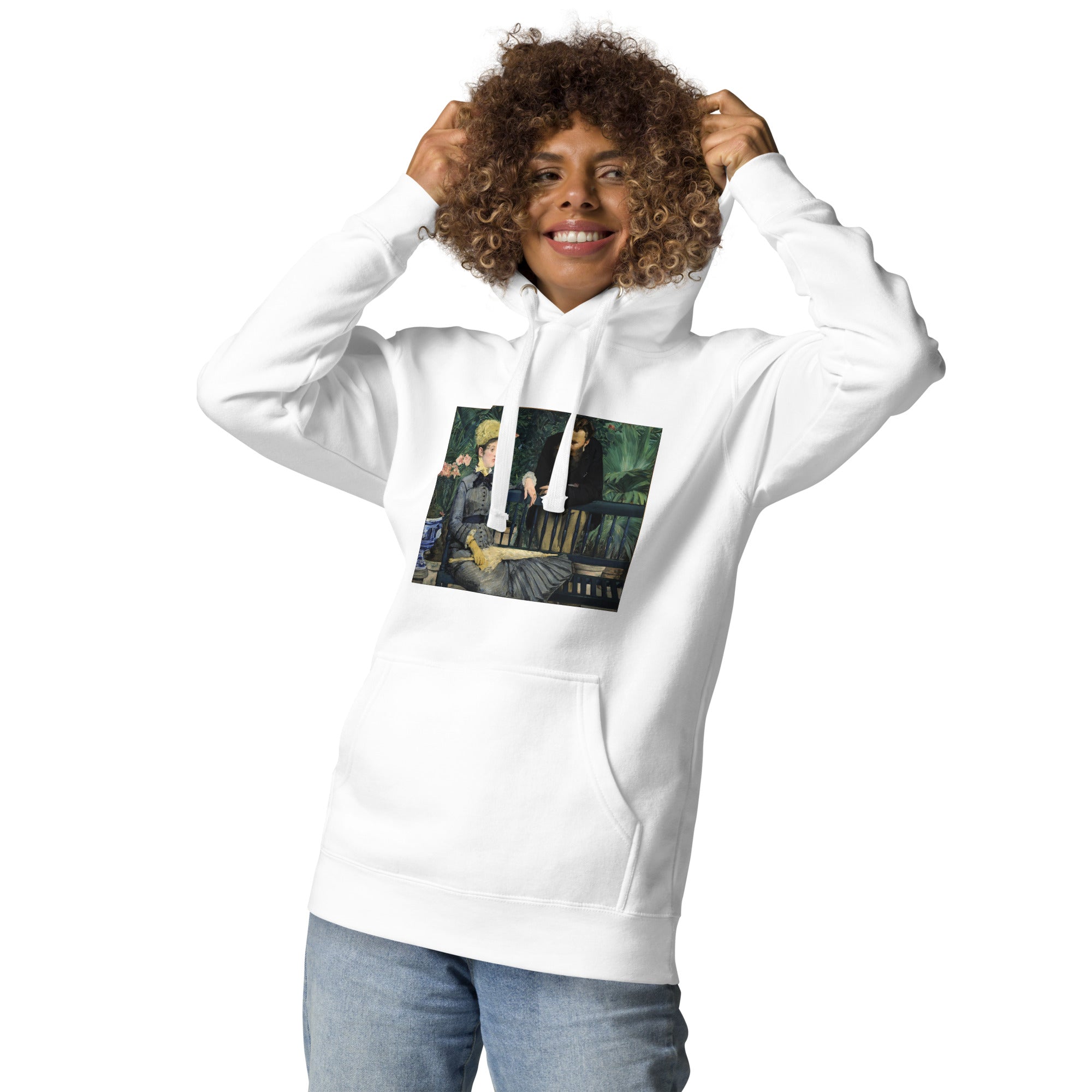 Édouard Manet 'In the Conservatory' Famous Painting Hoodie | Unisex Premium Art Hoodie