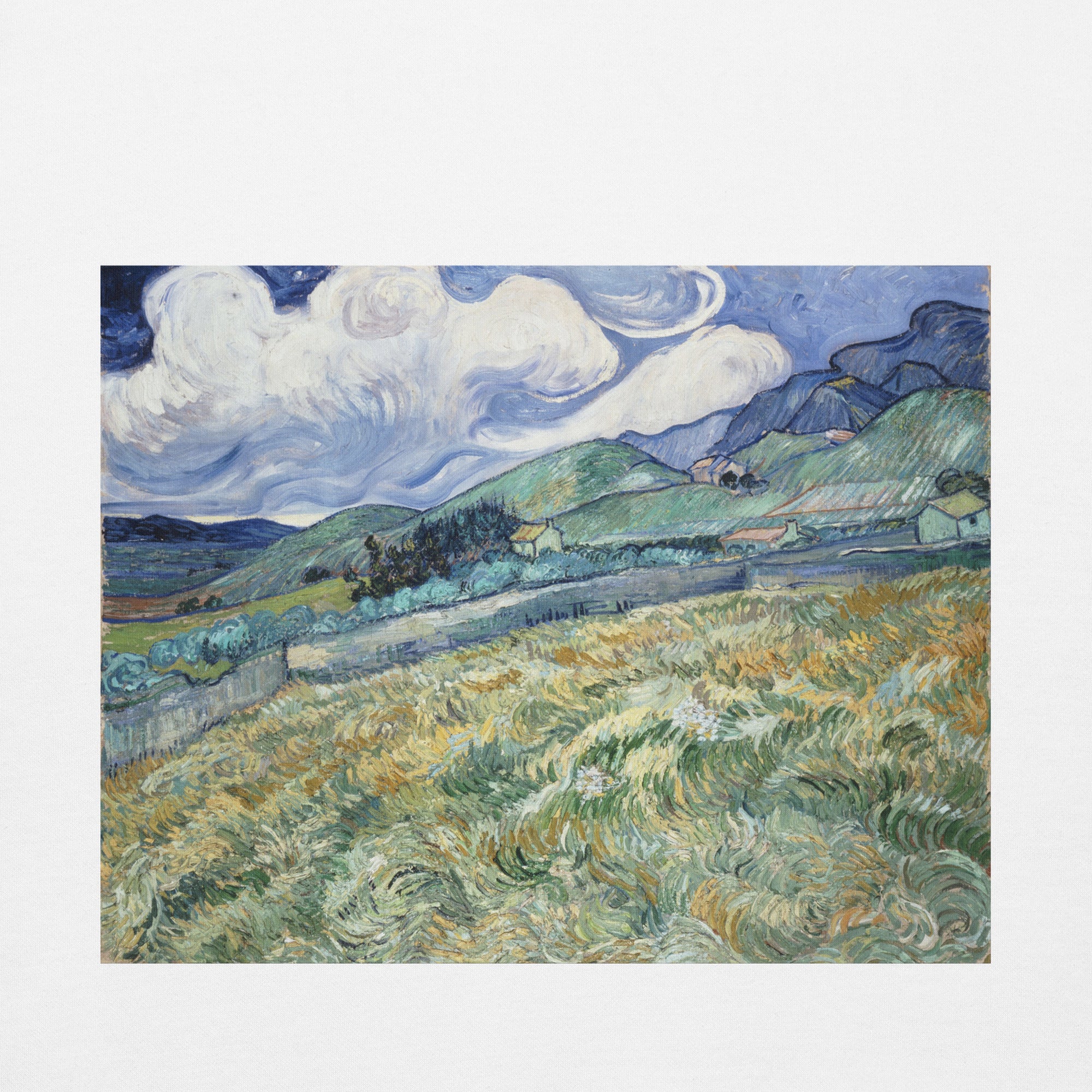 Vincent van Gogh 'Landscape from Saint-Rémy' Famous Painting Hoodie | Unisex Premium Art Hoodie