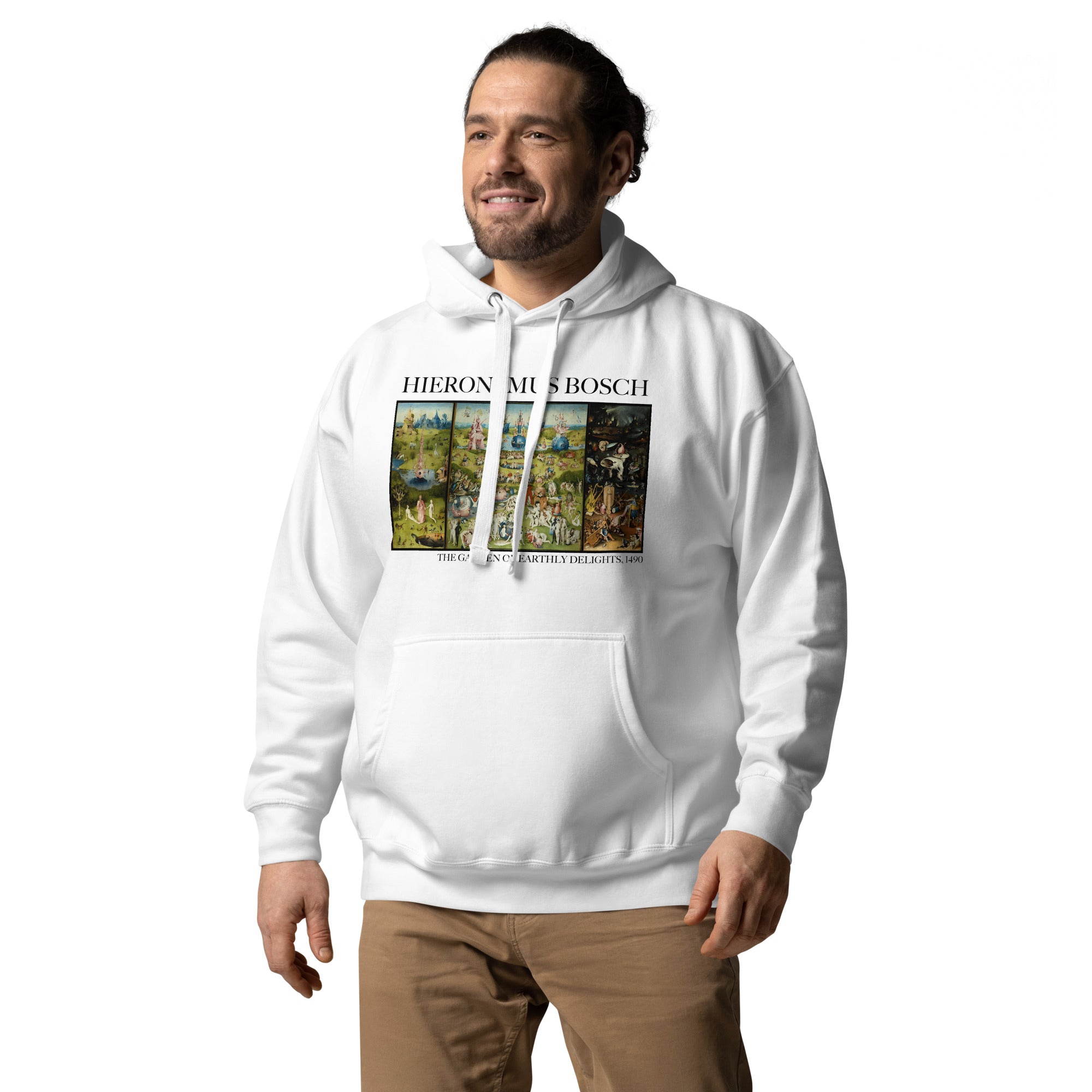 Kapuzenpullover mit berühmtem Gemälde „Der Garten der Lüste“ von Hieronymus Bosch | Unisex-Kapuzenpullover mit Premium-Kunstmotiv