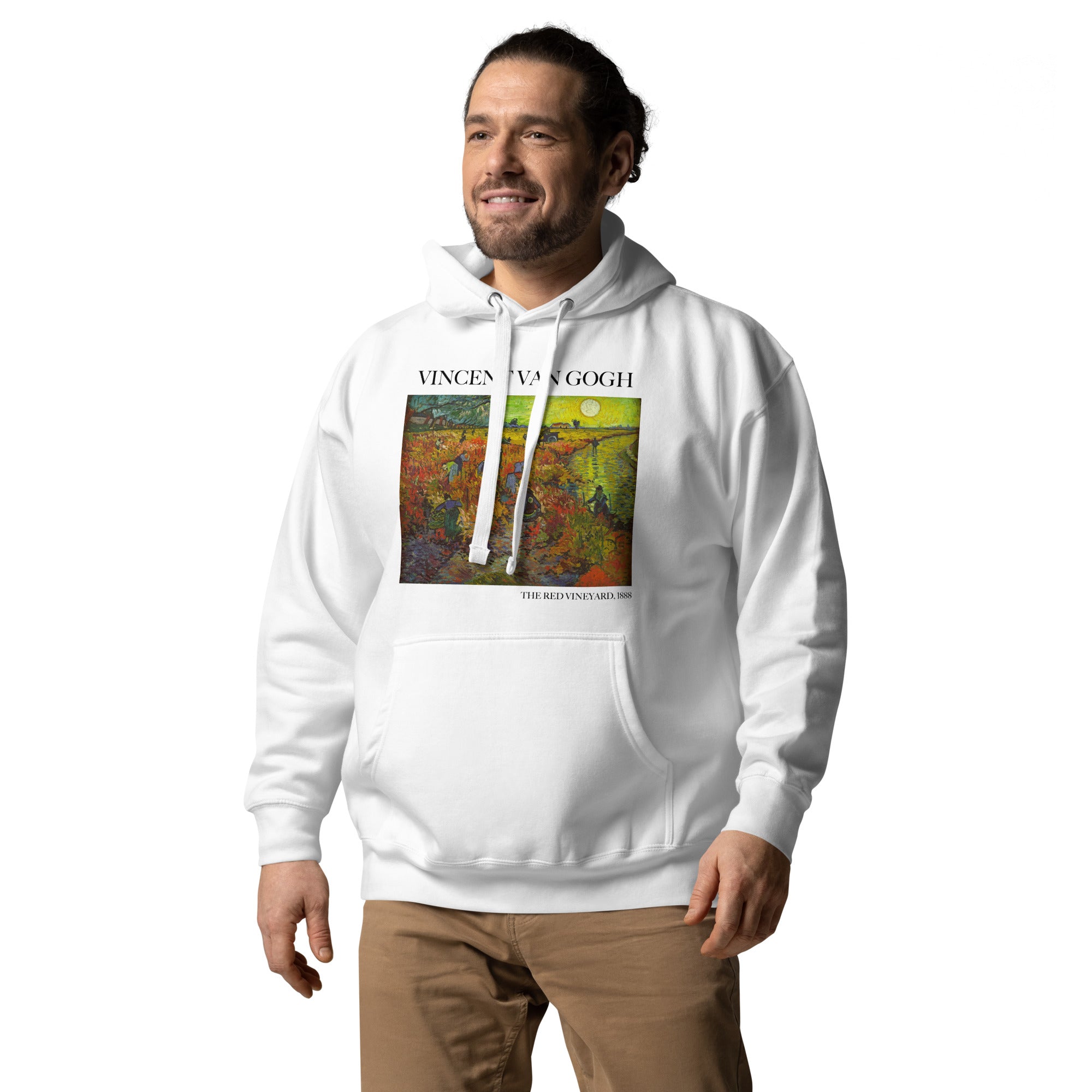 Kapuzenpullover mit berühmtem Gemälde „Der rote Weinberg“ von Vincent van Gogh | Unisex-Kapuzenpullover mit Premium-Kunstmotiv