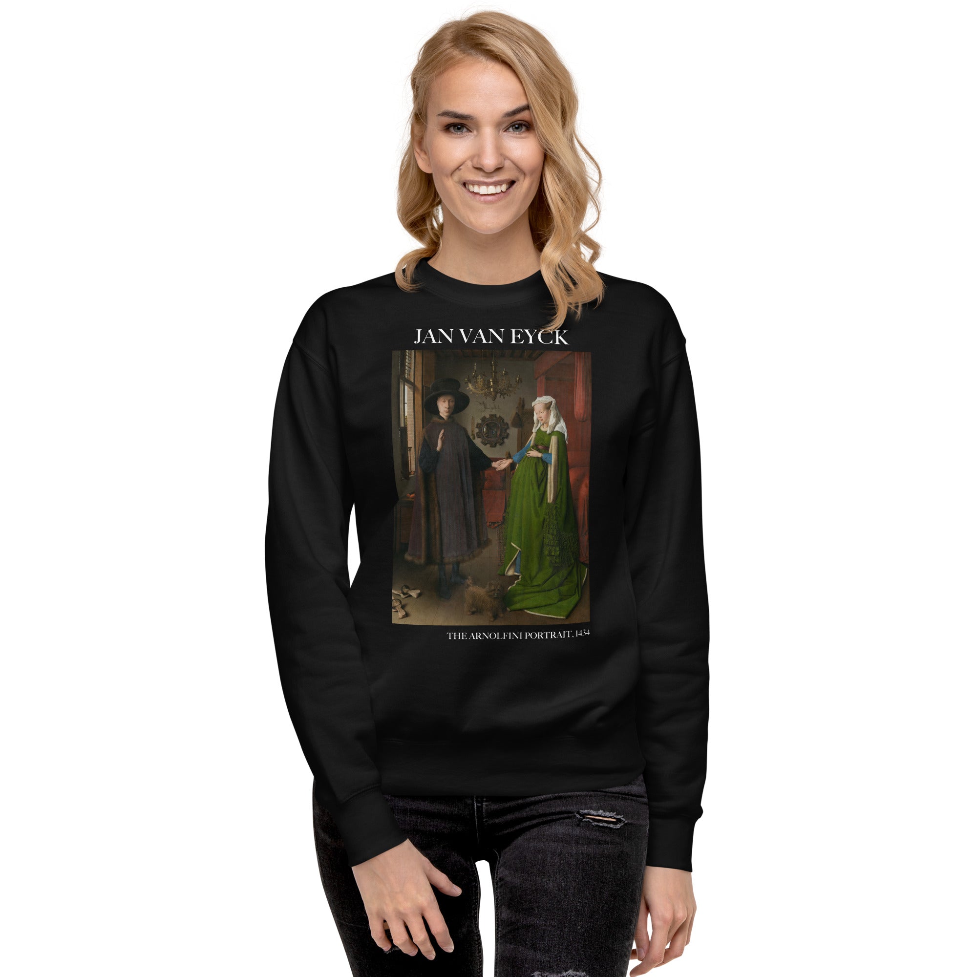 Jan van Eyck 'The Arnolfini Portrait' Famous Painting Sweatshirt | Unisex Premium Sweatshirt