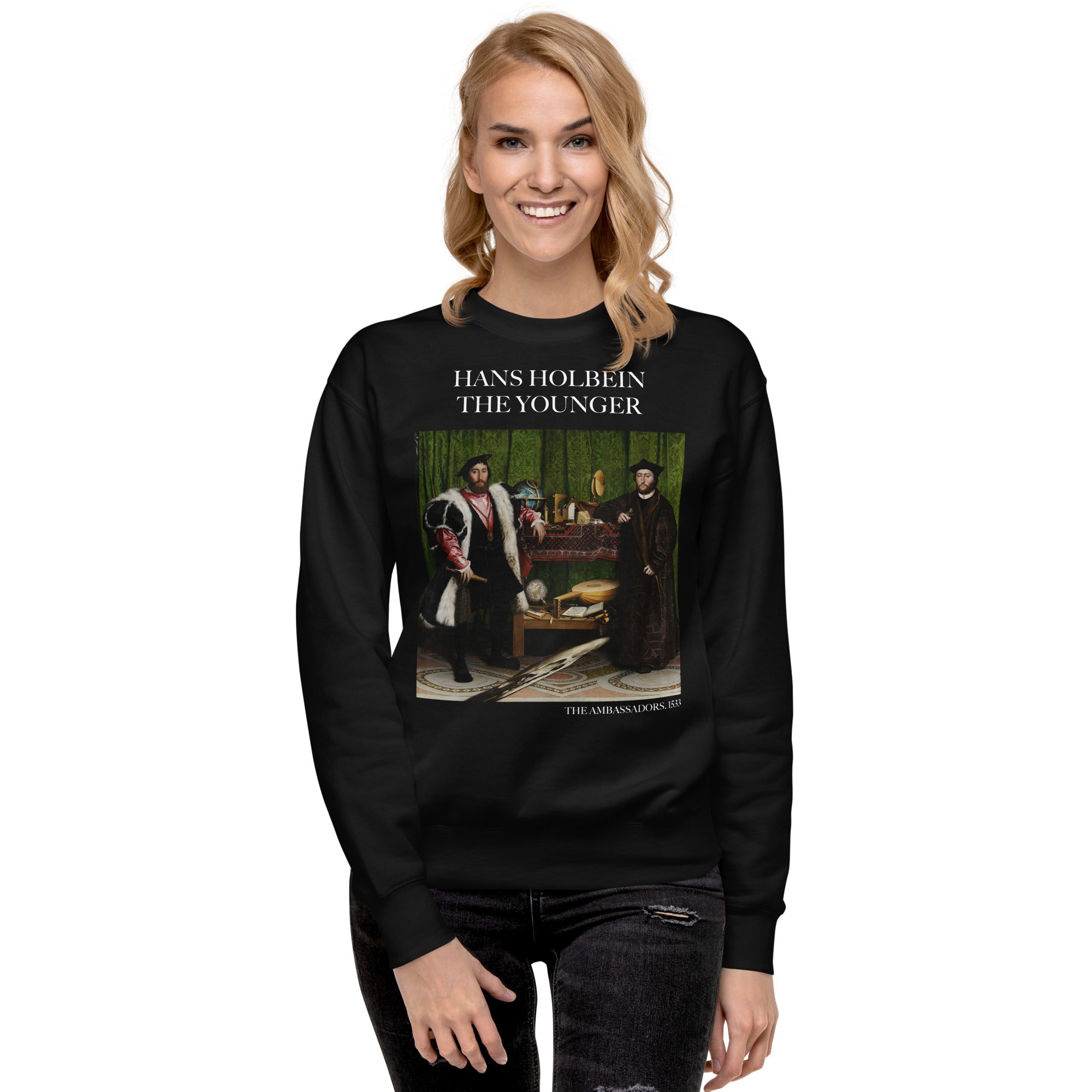 Hans Holbein the Younger 'The Ambassadors' Famous Painting Sweatshirt | Unisex Premium Sweatshirt