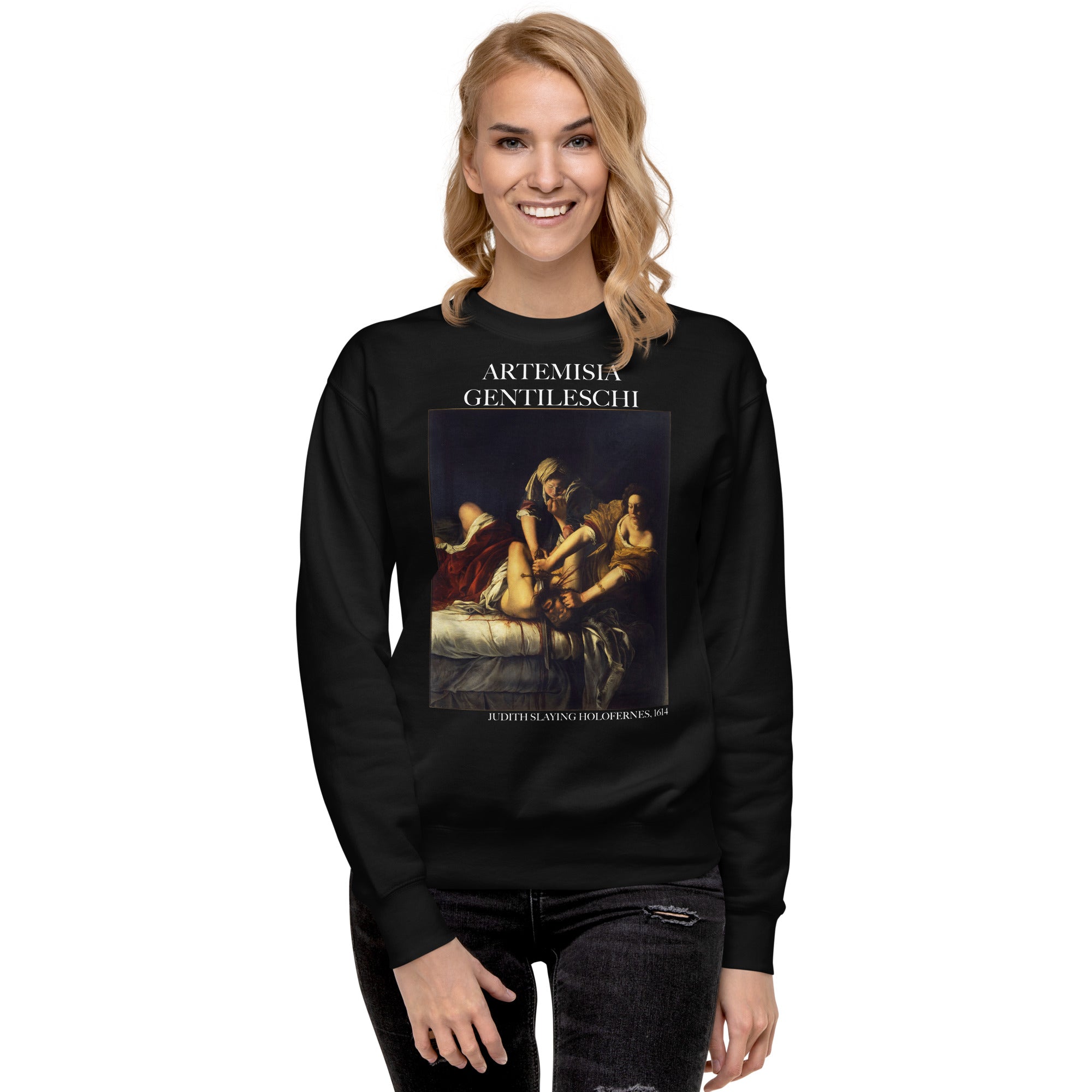 Sweatshirt mit berühmtem Gemälde „Judith erschlägt Holofernes“ von Artemisia Gentileschi | Premium-Unisex-Sweatshirt