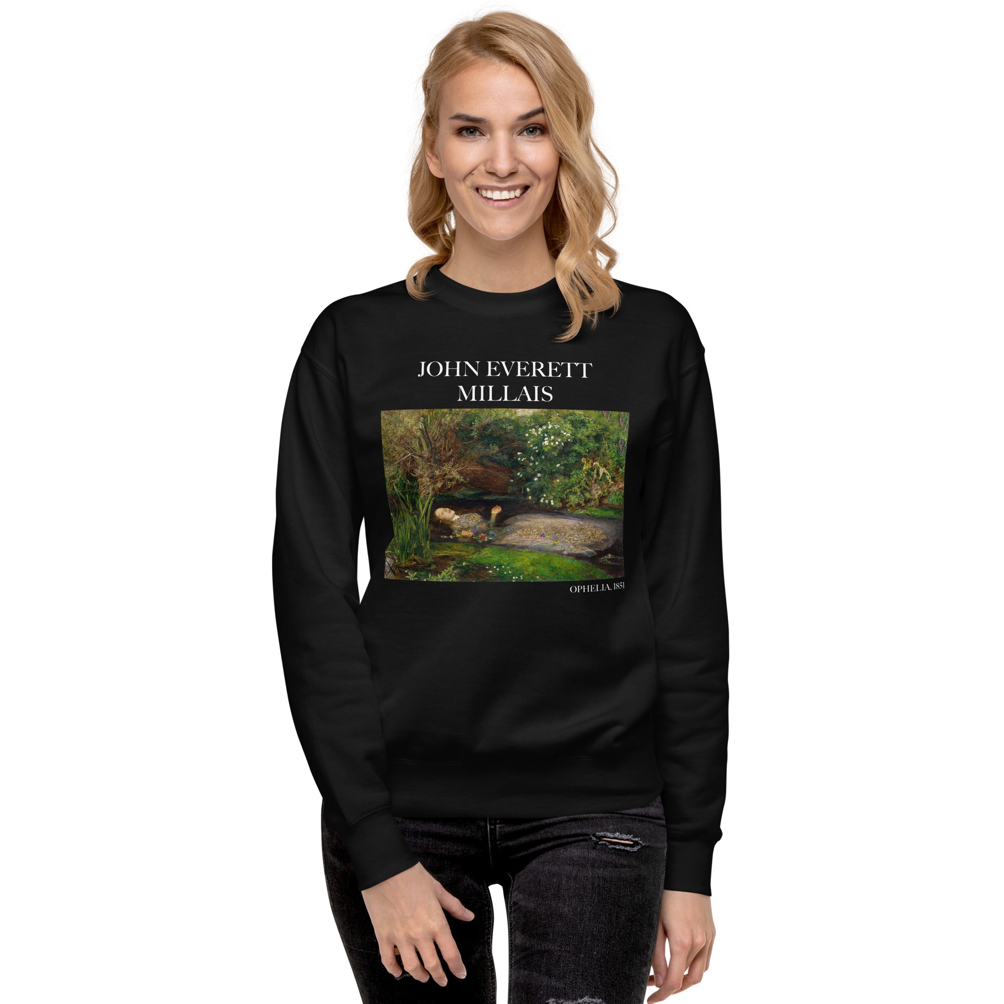 John Everett Millais 'Ophelia' Famous Painting Sweatshirt | Unisex Premium Sweatshirt