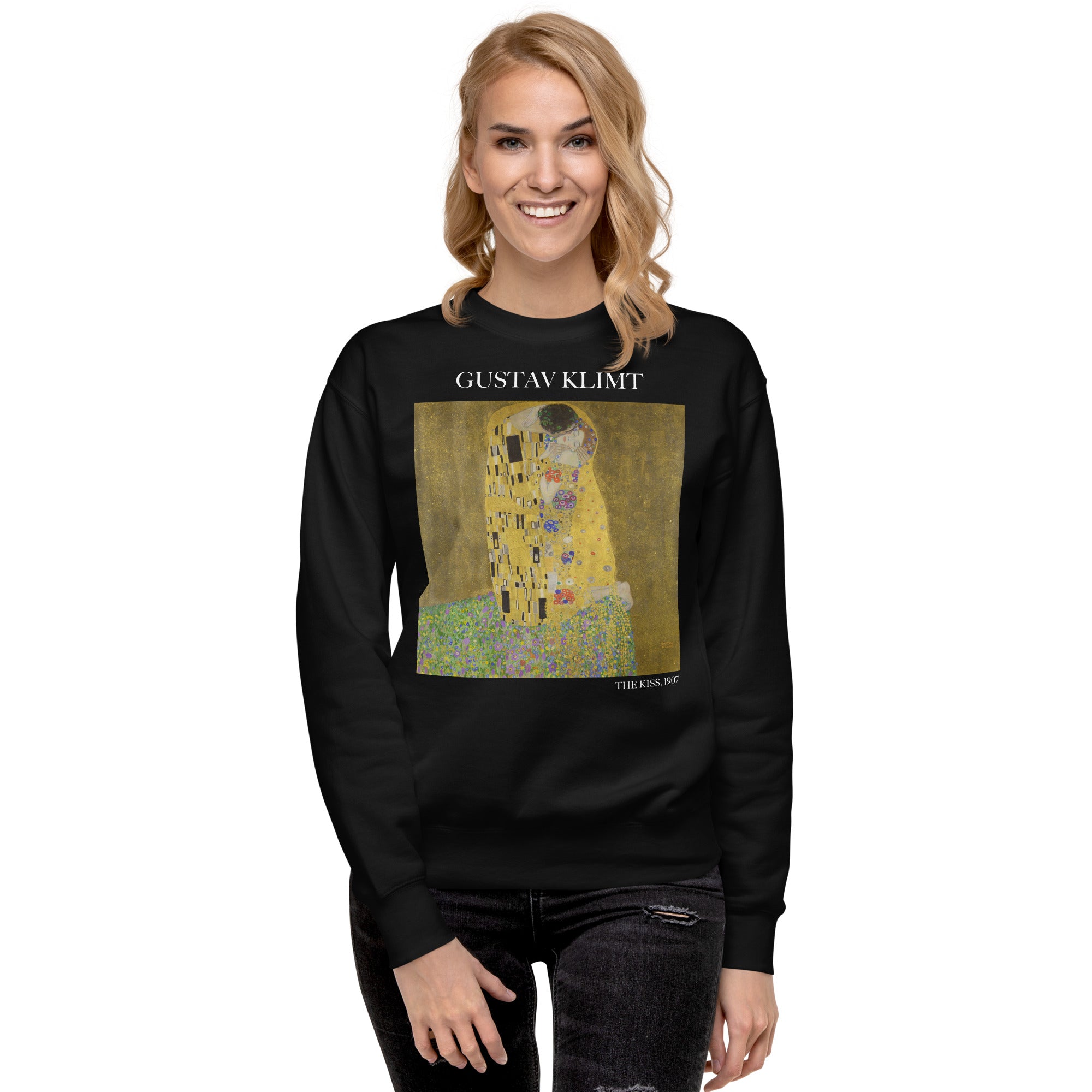 Gustav Klimt 'The Kiss' Famous Painting Sweatshirt | Unisex Premium Sweatshirt