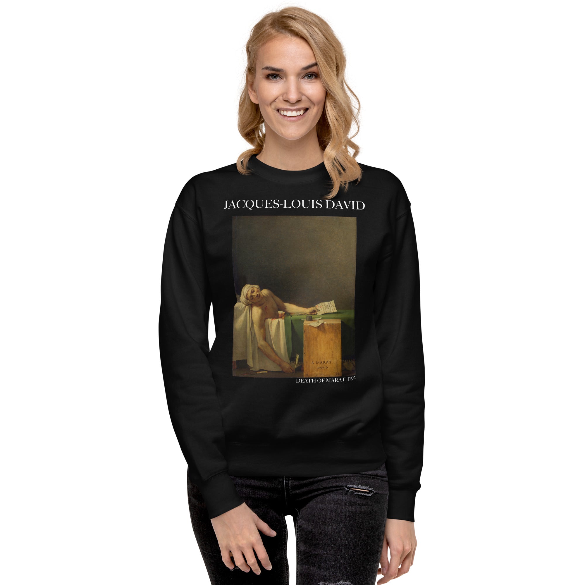 Jacques-Louis David 'Death of Marat' Famous Painting Sweatshirt | Unisex Premium Sweatshirt