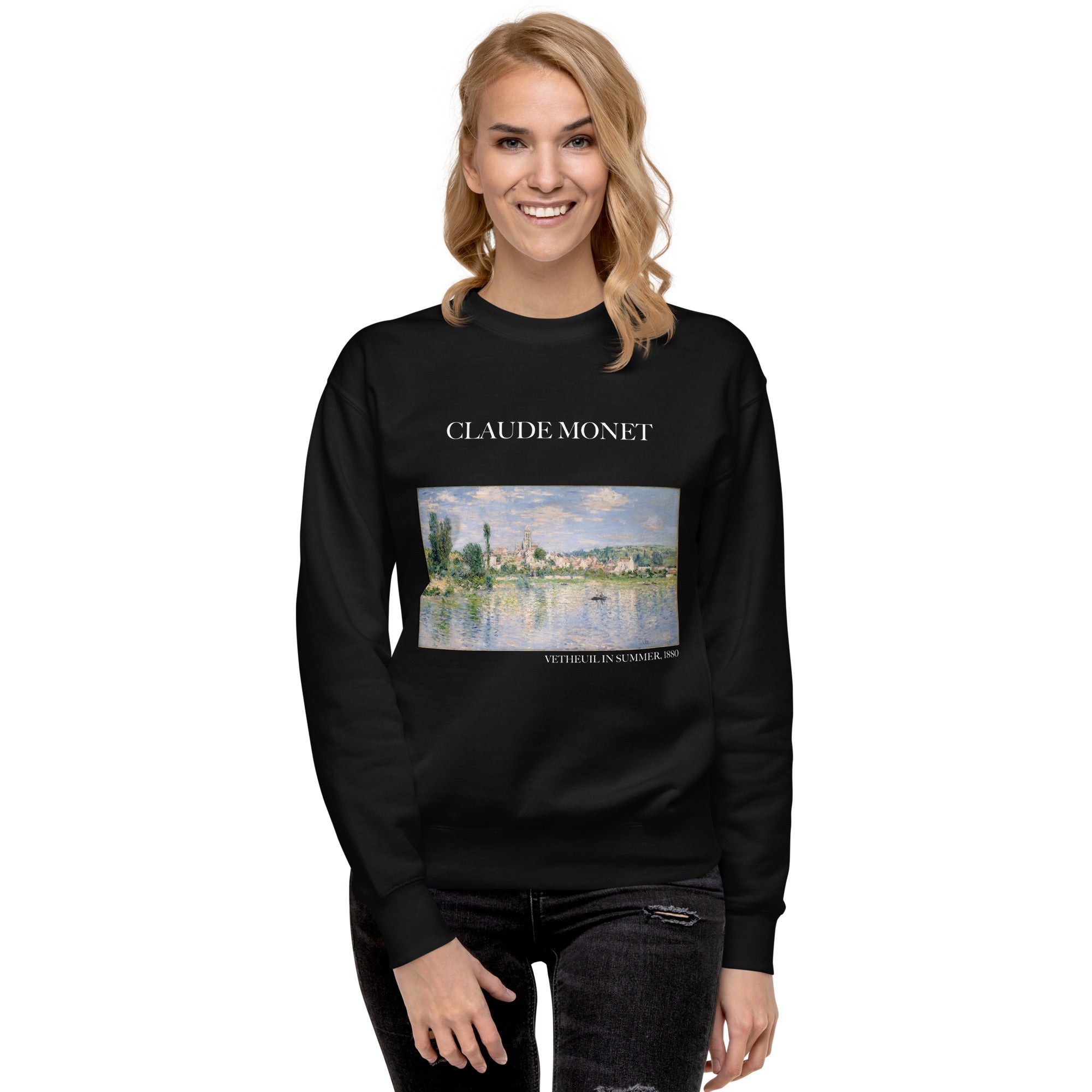 Claude Monet 'Vetheuil in Summer' Famous Painting Sweatshirt | Unisex Premium Sweatshirt