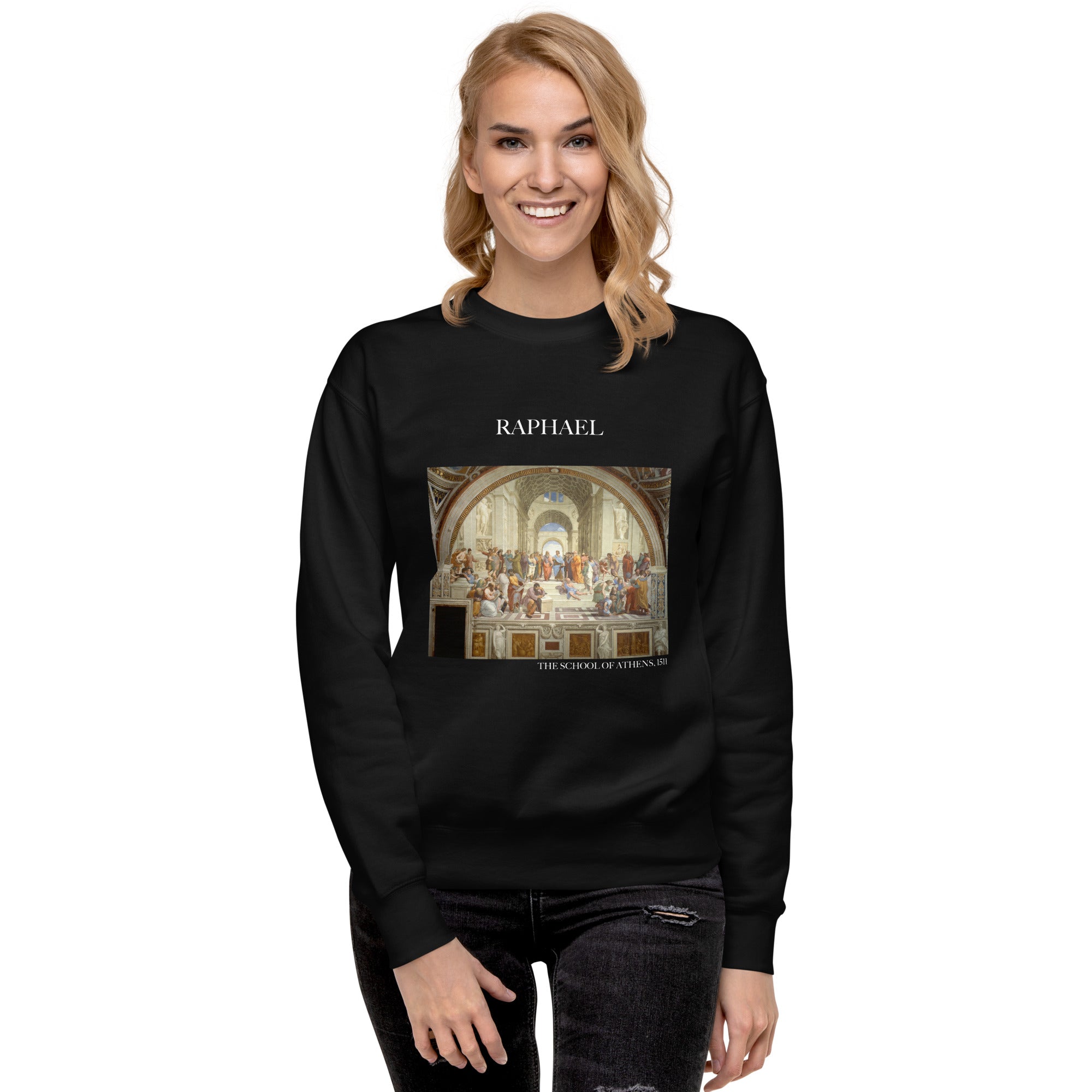 Sweatshirt mit berühmtem Gemälde „Die Schule von Athen“ von Raphael | Premium-Sweatshirt für Unisex