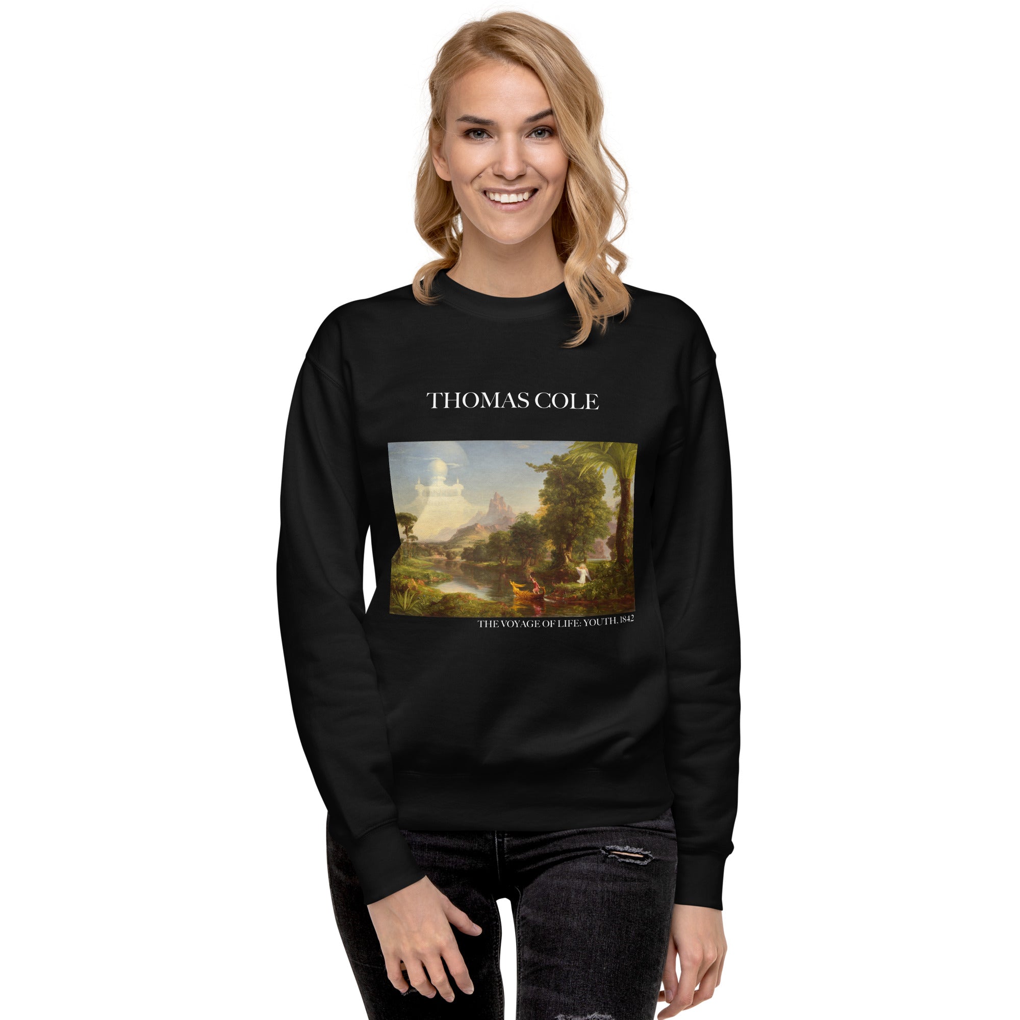 Sweatshirt mit berühmtem Gemälde „The Voyage of Life: Youth“ von Thomas Cole | Premium-Sweatshirt für Unisex