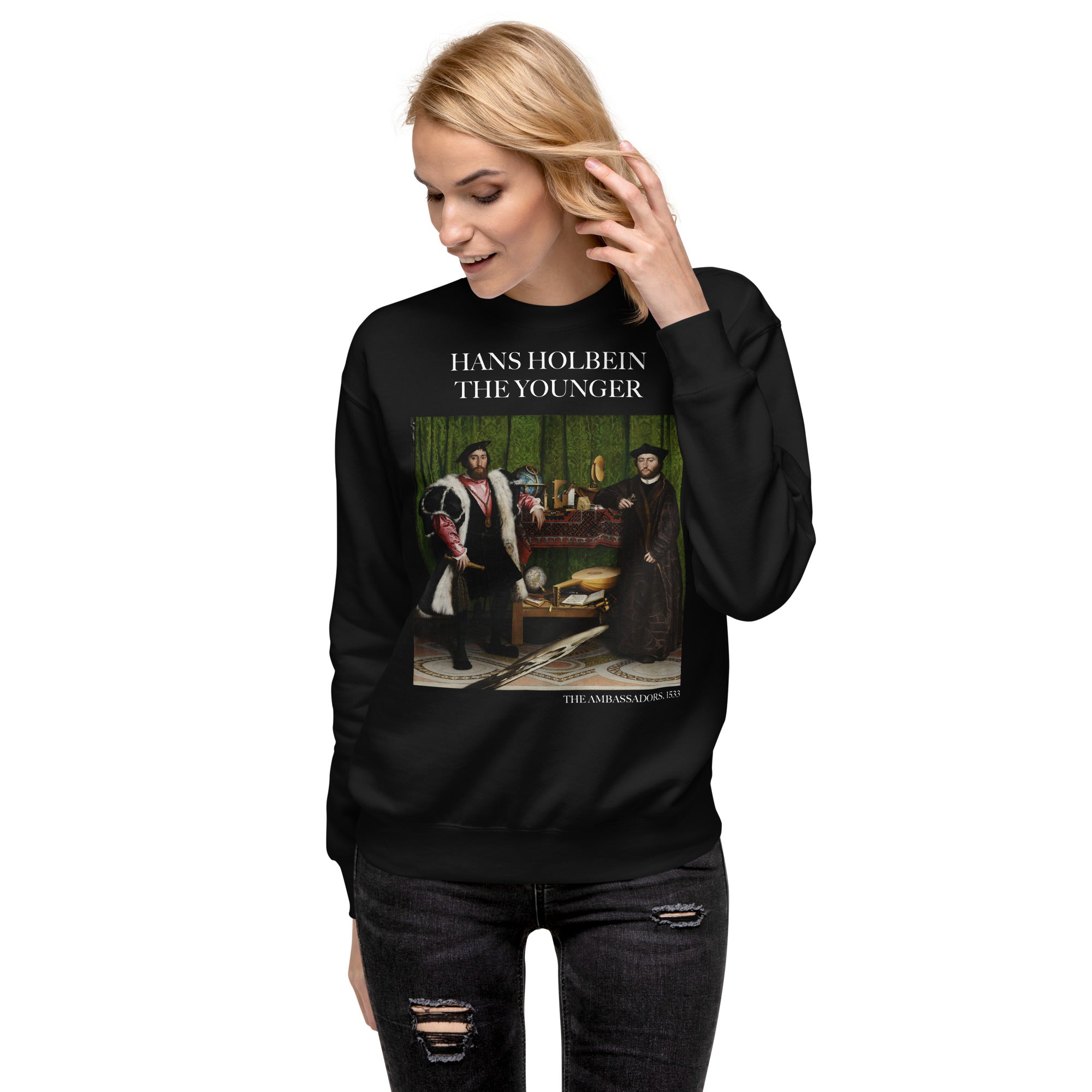 Hans Holbein the Younger 'The Ambassadors' Famous Painting Sweatshirt | Unisex Premium Sweatshirt