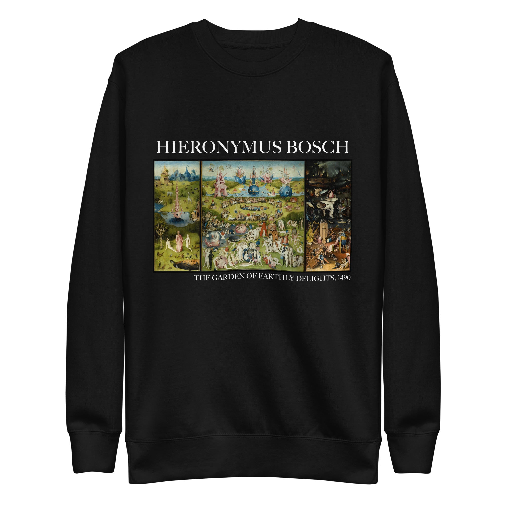 Sweatshirt mit berühmtem Gemälde „Der Garten der Lüste“ von Hieronymus Bosch | Premium-Sweatshirt für Unisex